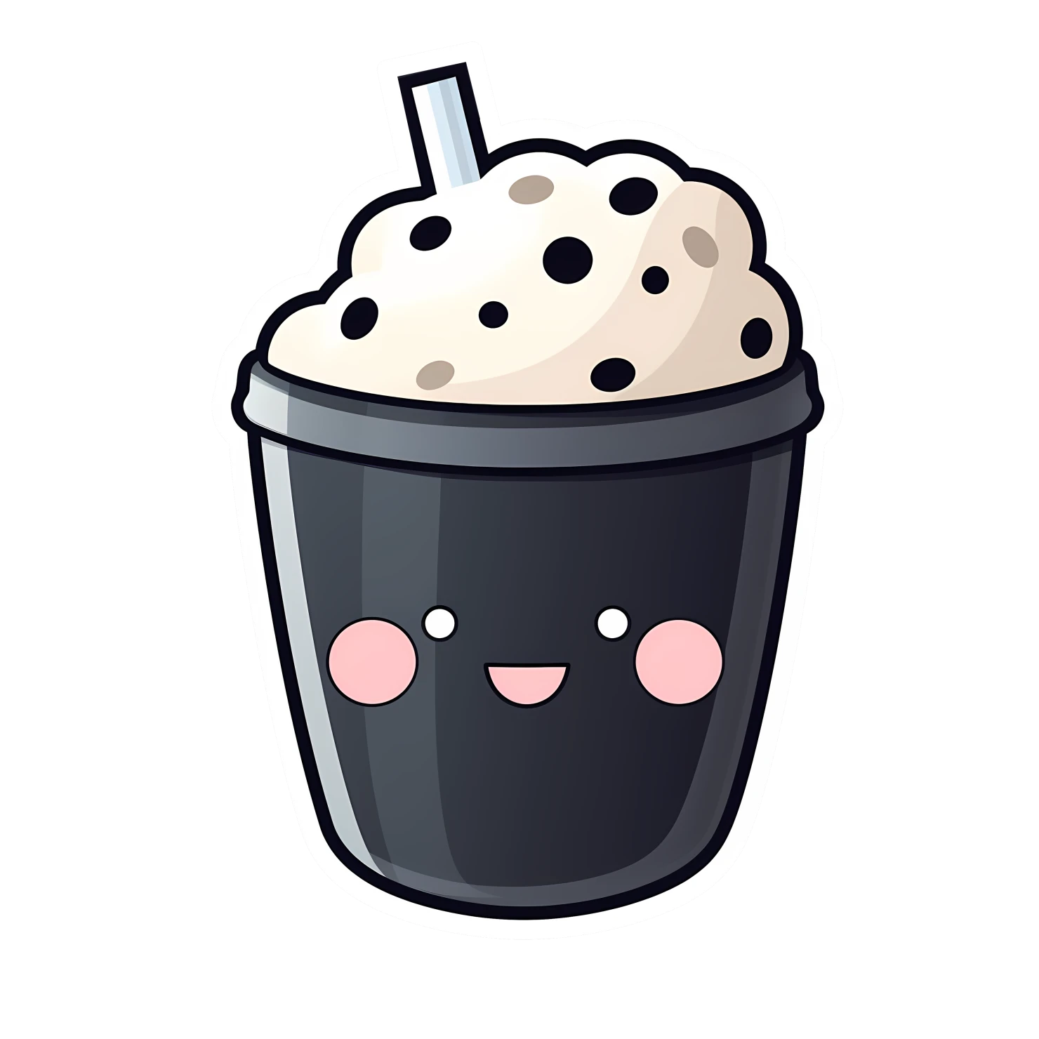 Kawaii bubble tea sticker isolated on transparent background #24174