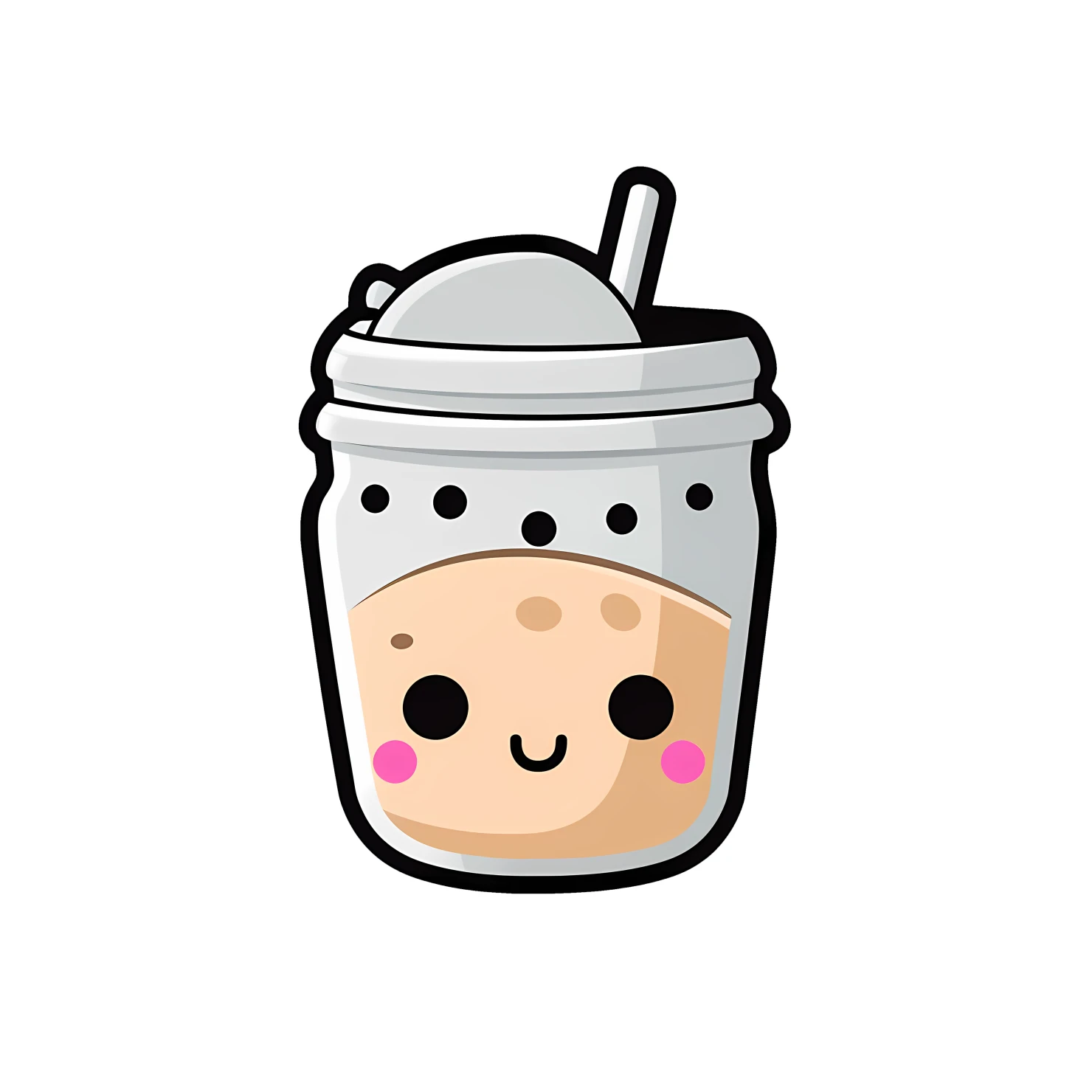 Kawaii bubble tea sticker isolated on transparent background #24187