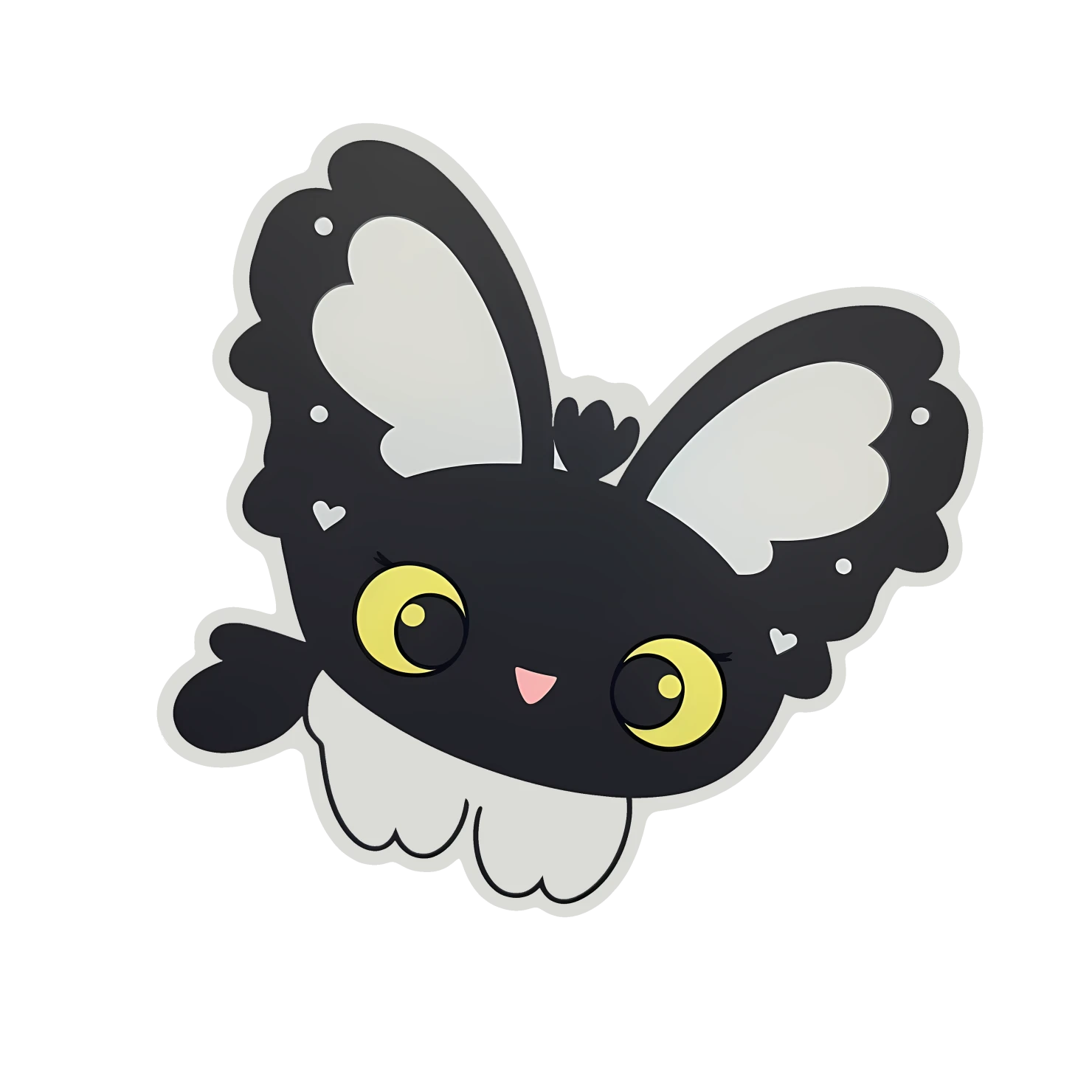 Kawaii butterfly sticker isolated on transparent background #24190