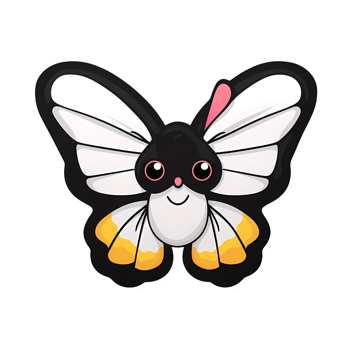 Kawaii butterfly sticker isolated on transparent background #24191