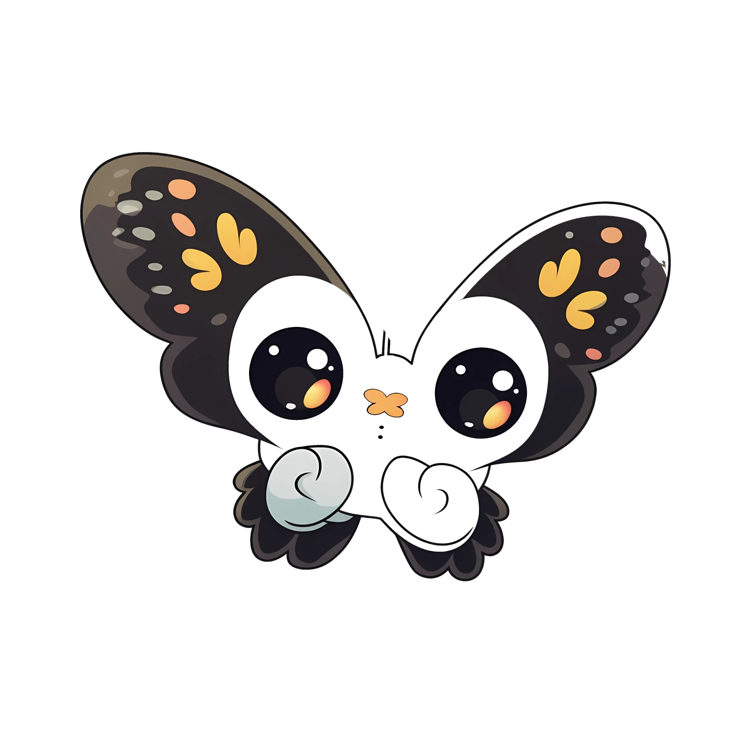 Kawaii butterfly sticker isolated on transparent background #24192
