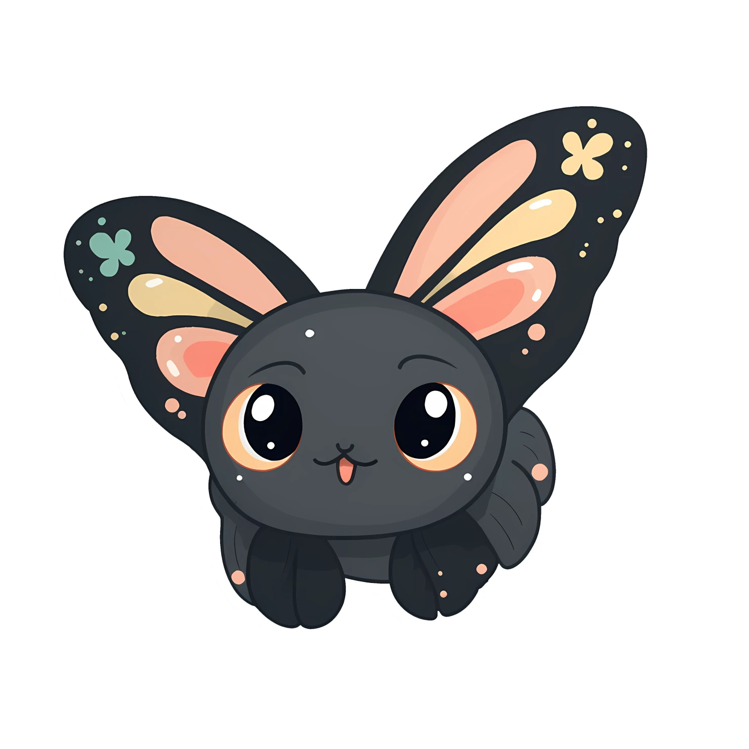Kawaii butterfly sticker isolated on transparent background #24194