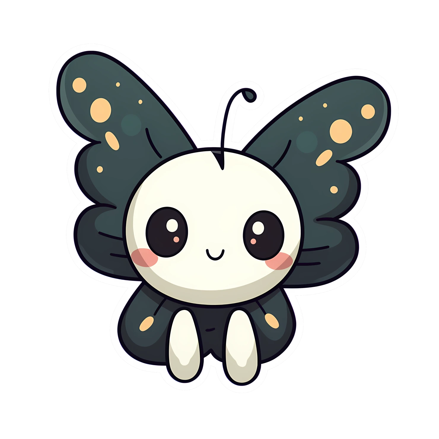 Kawaii butterfly sticker isolated on transparent background #24195