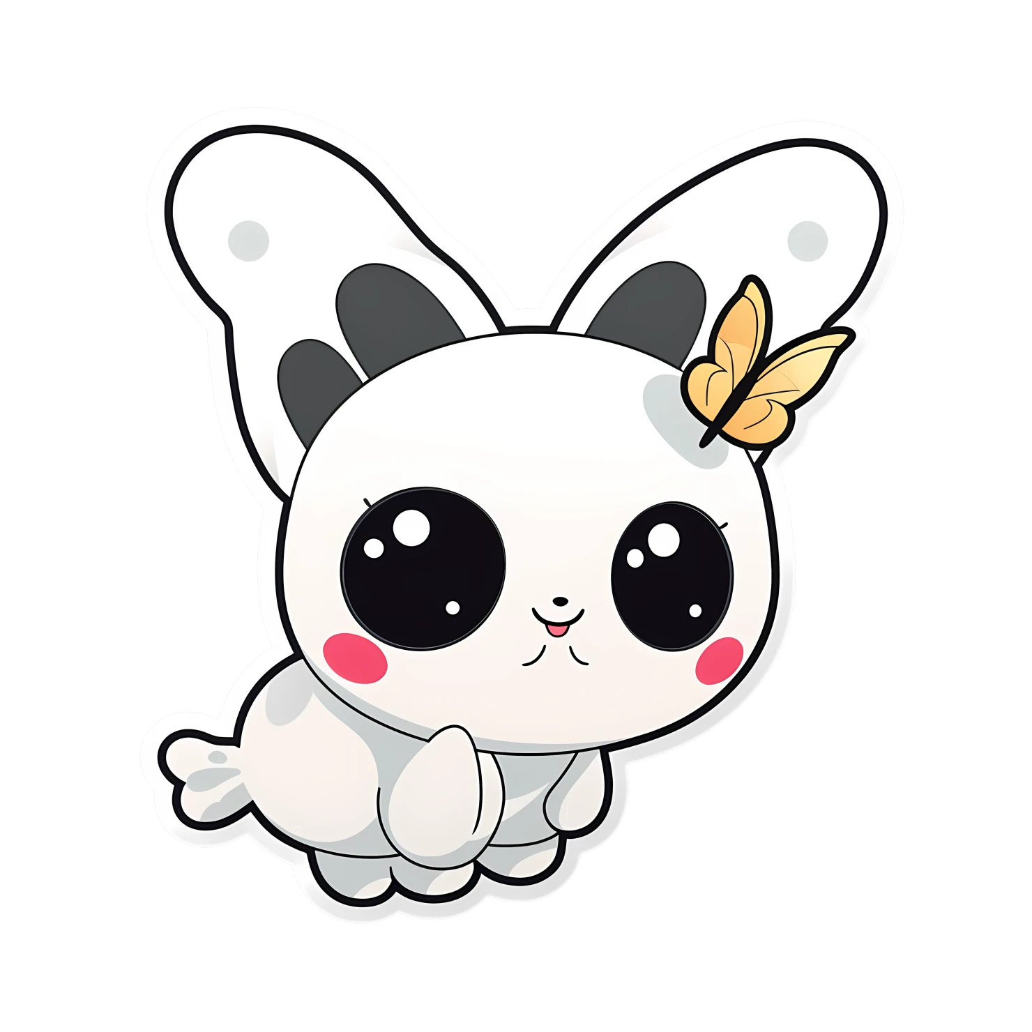 Kawaii butterfly sticker isolated on transparent background #24196