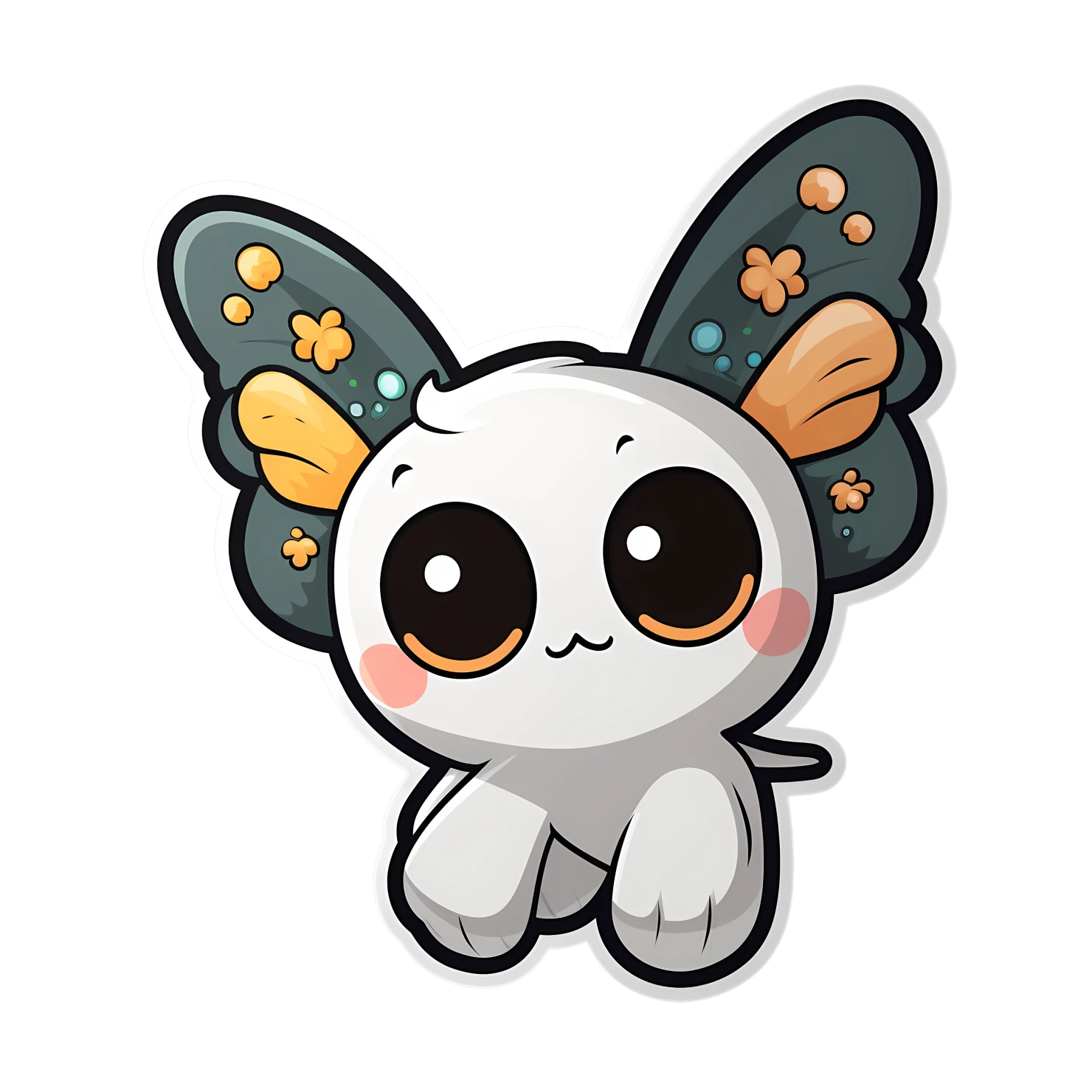 Kawaii butterfly sticker isolated on transparent background #24197