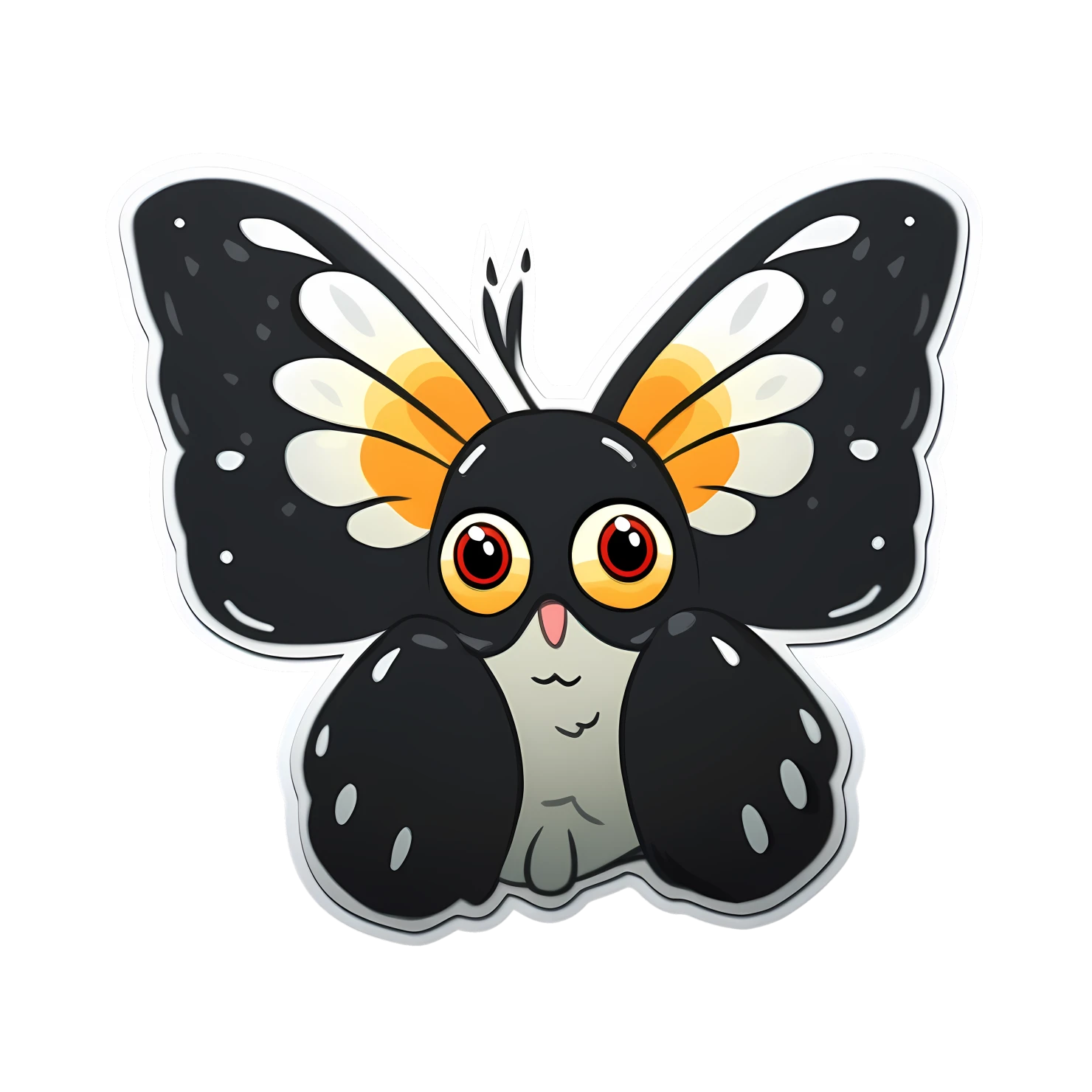 Kawaii butterfly sticker isolated on transparent background #24199