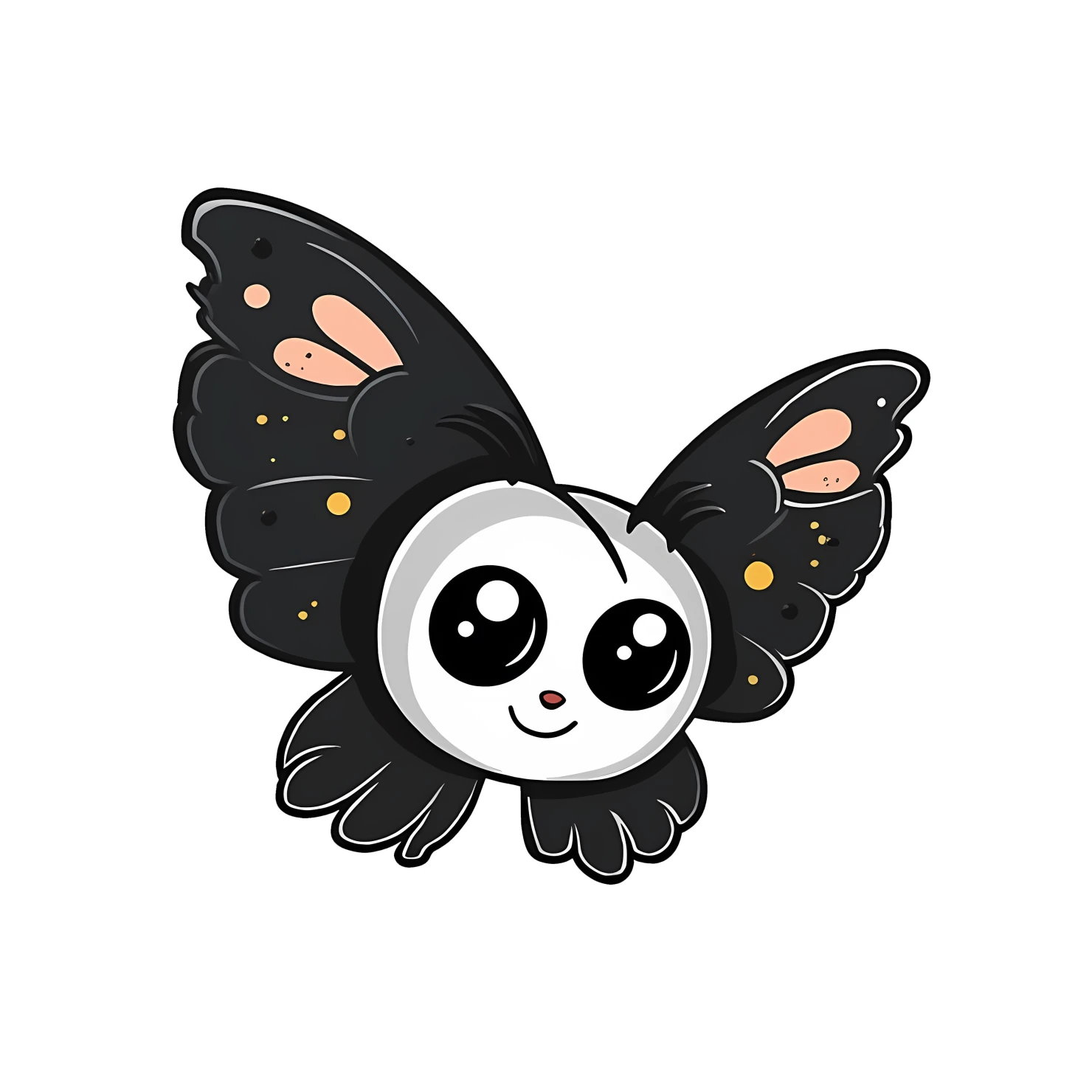 Kawaii butterfly sticker isolated on transparent background #24200