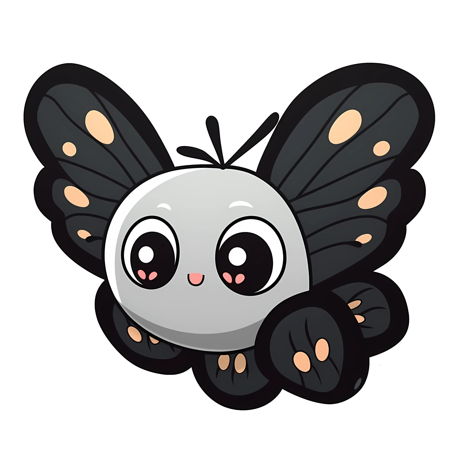 Kawaii butterfly sticker isolated on transparent background #24201