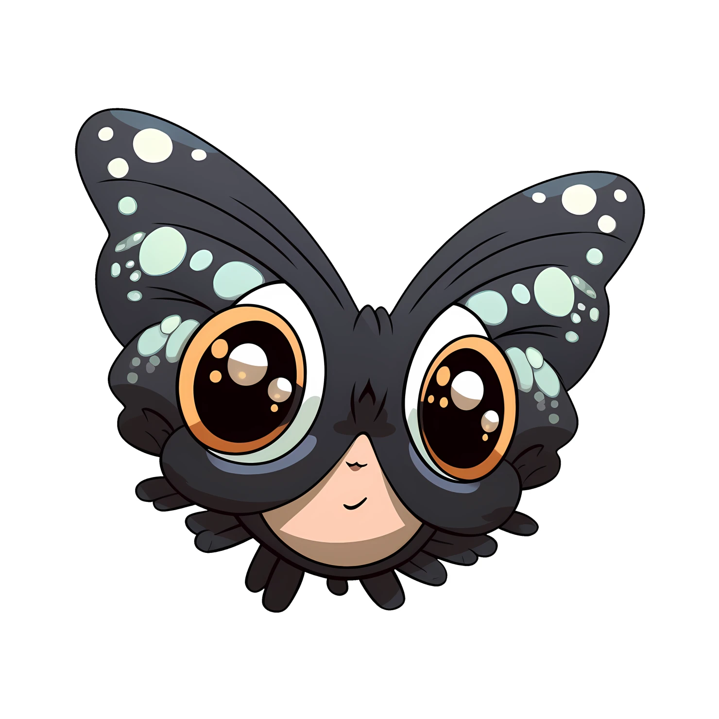 Kawaii butterfly sticker isolated on transparent background #24204