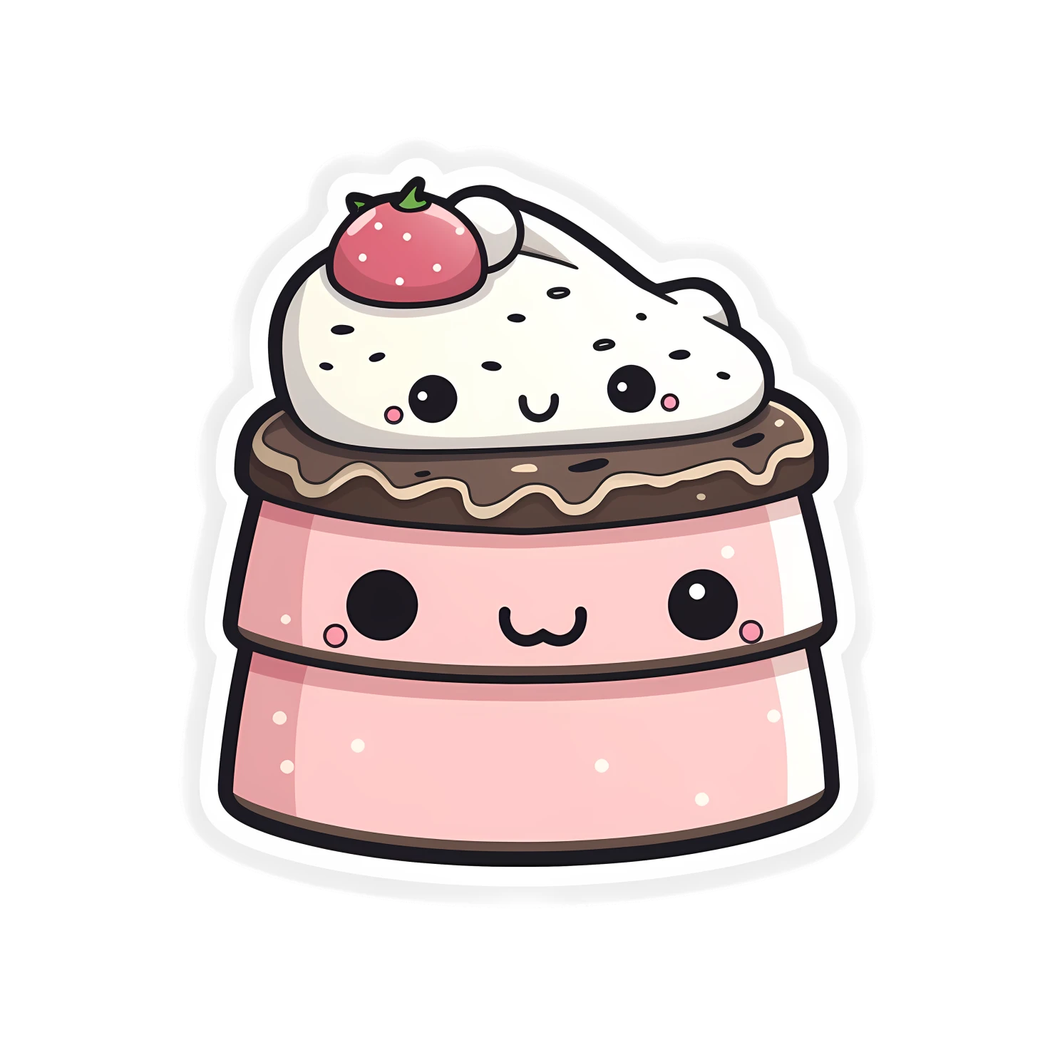 Kawaii cake sticker isolated on transparent background #24228