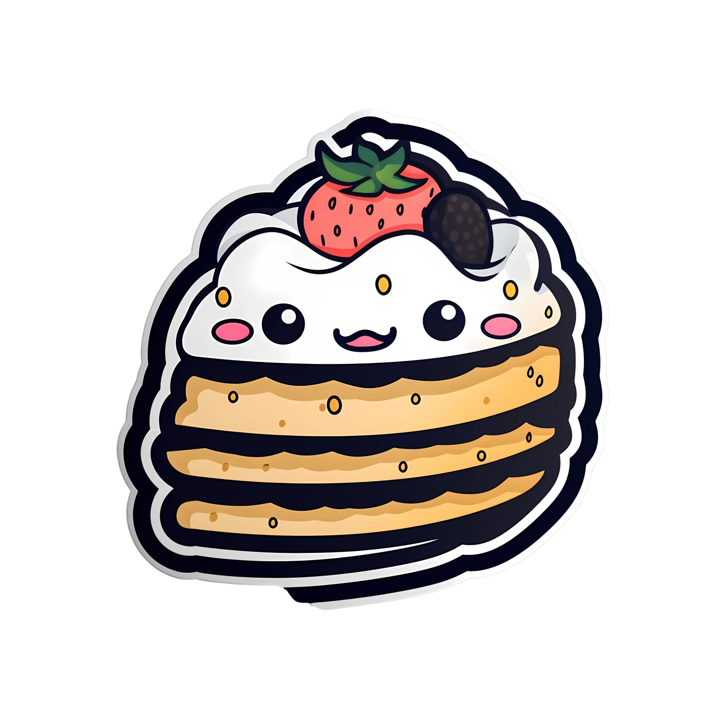 Kawaii cake sticker isolated on transparent background #24230