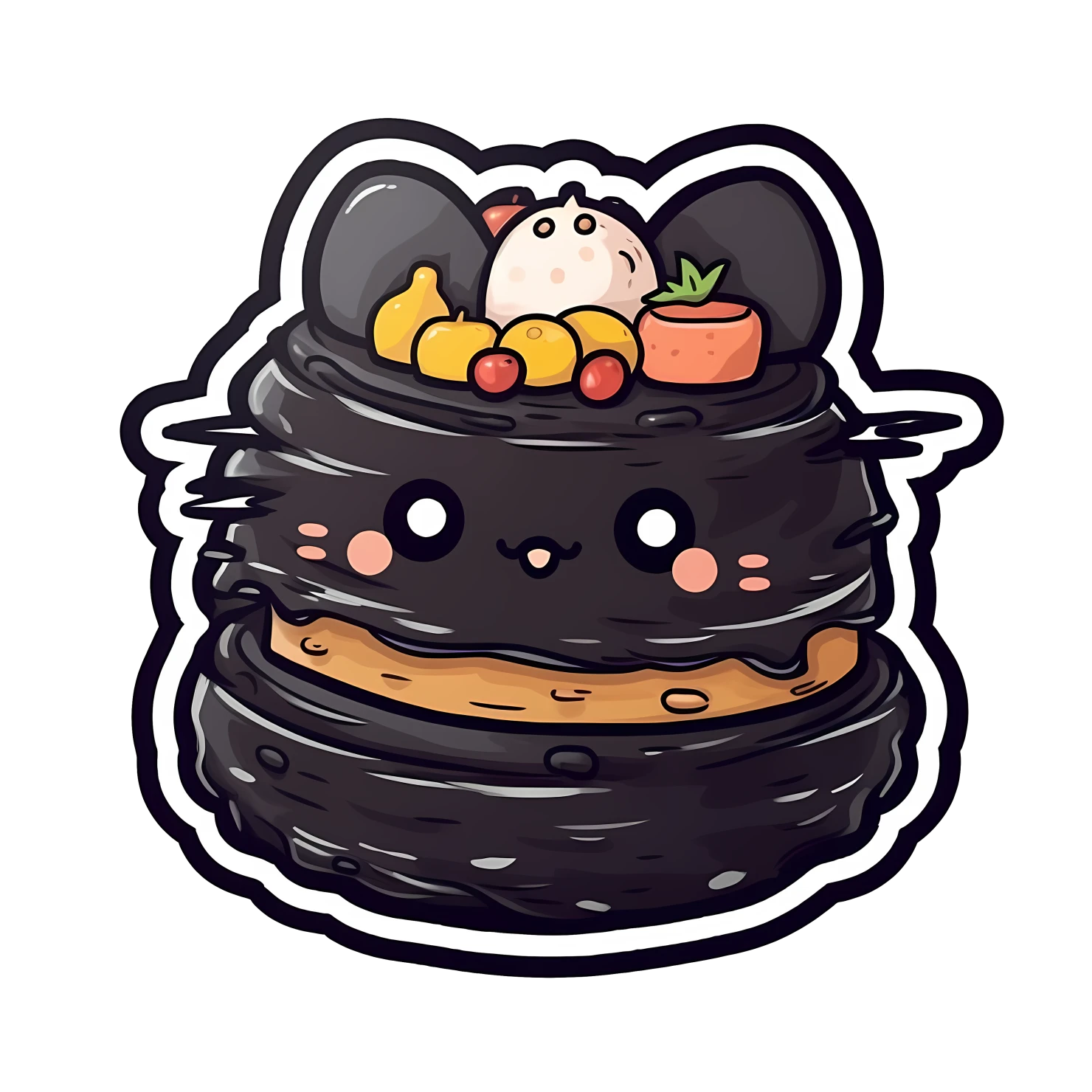 Kawaii cake sticker isolated on transparent background #24237