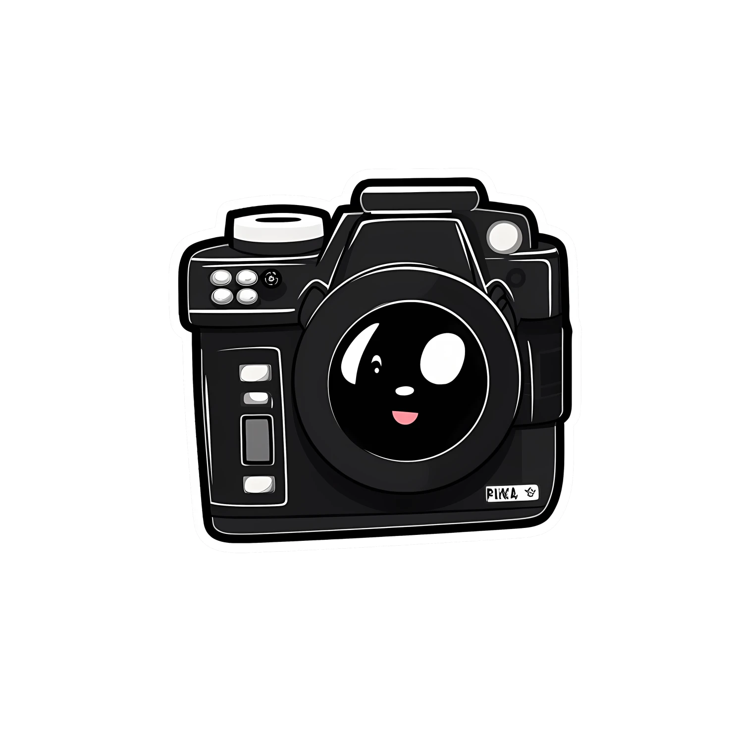 Kawaii camera sticker isolated on transparent background #24243