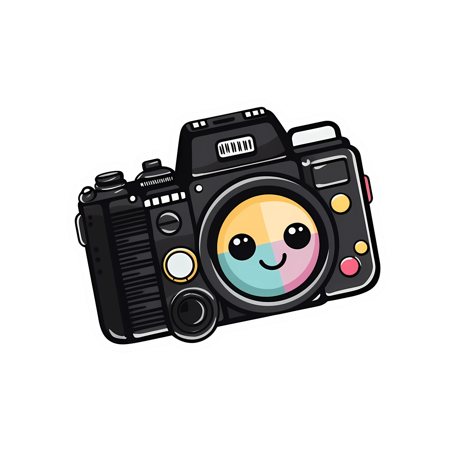 Kawaii camera sticker isolated on transparent background #24244