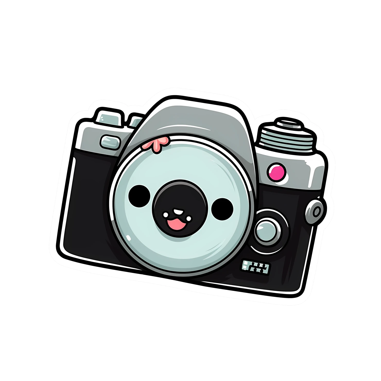 Kawaii camera sticker isolated on transparent background #24249