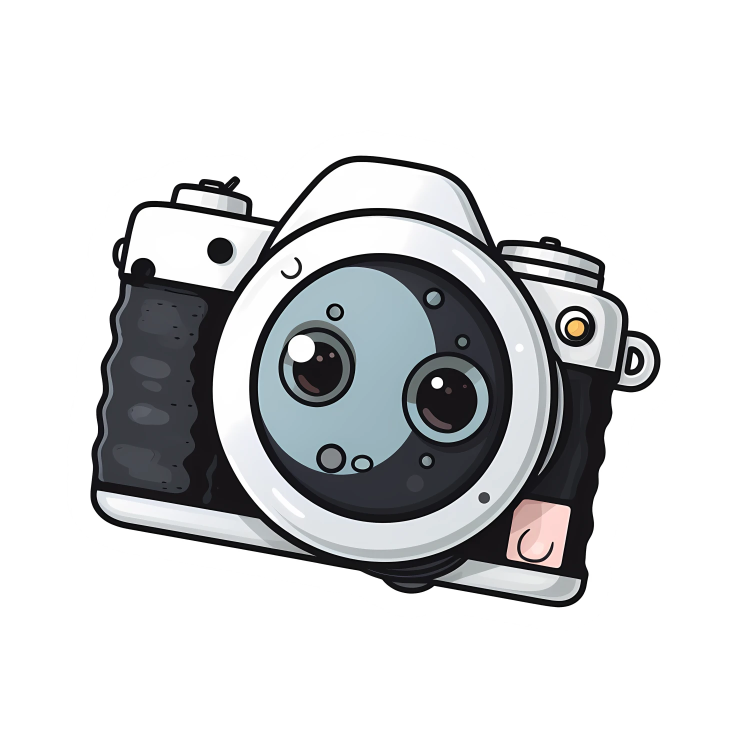Kawaii camera sticker isolated on transparent background #24250