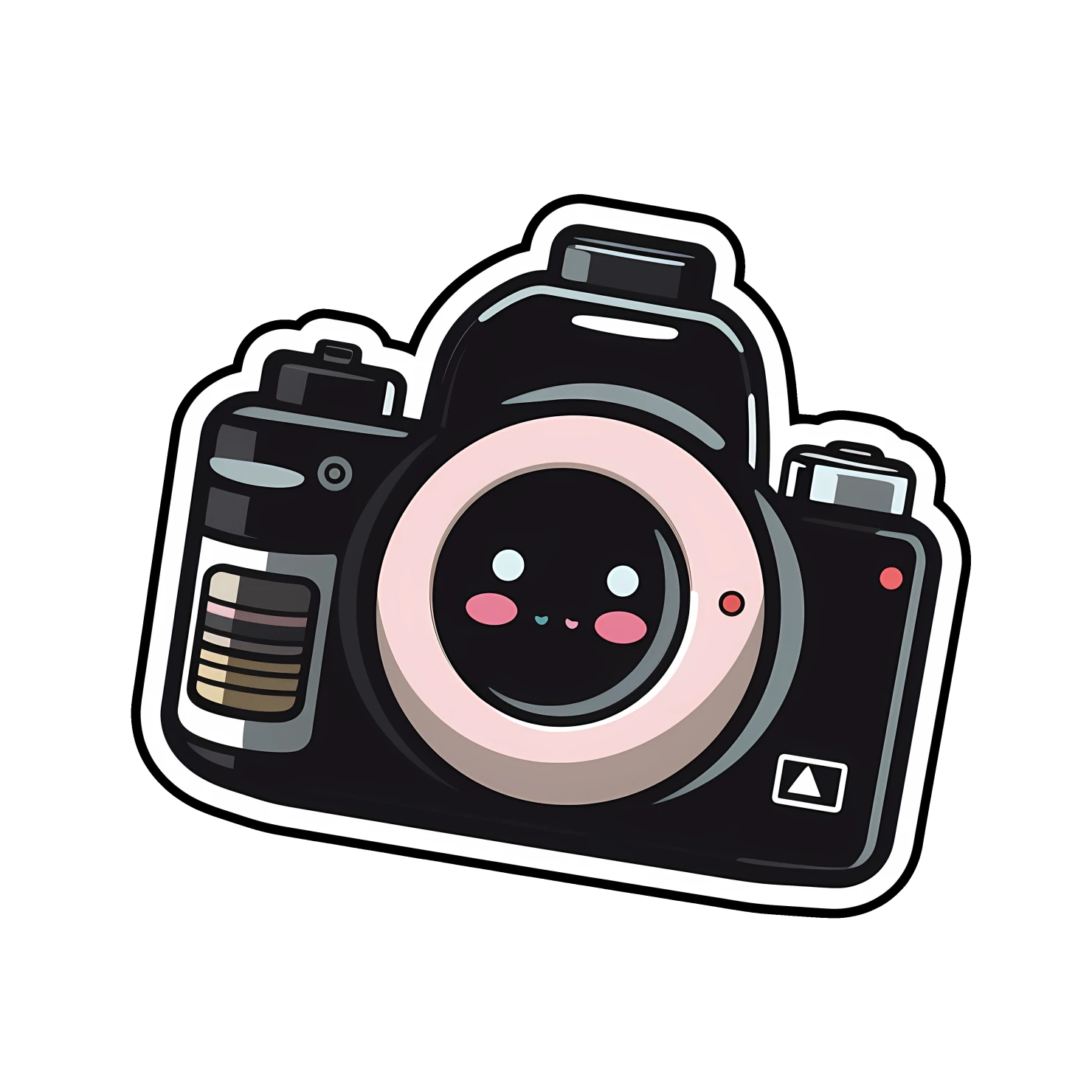 Kawaii camera sticker isolated on transparent background #24253
