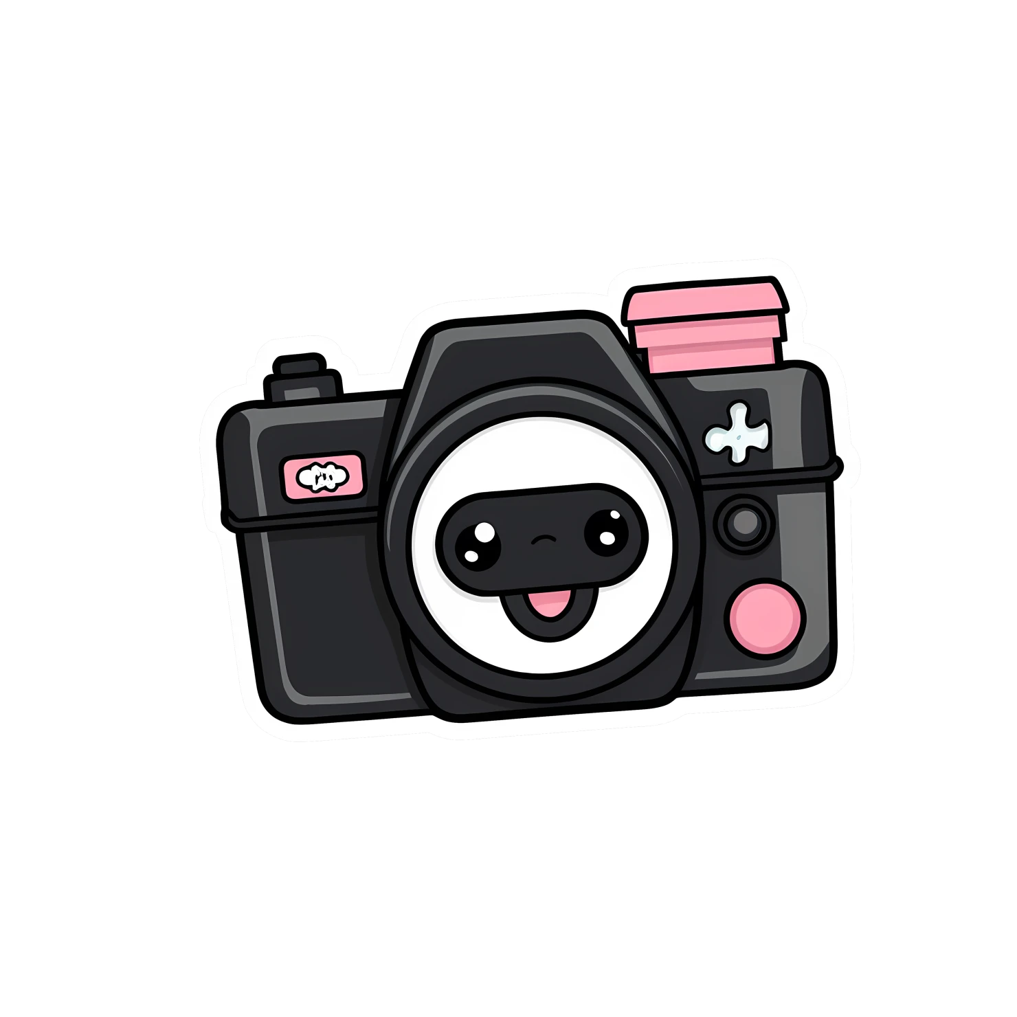 Kawaii camera sticker isolated on transparent background #24256