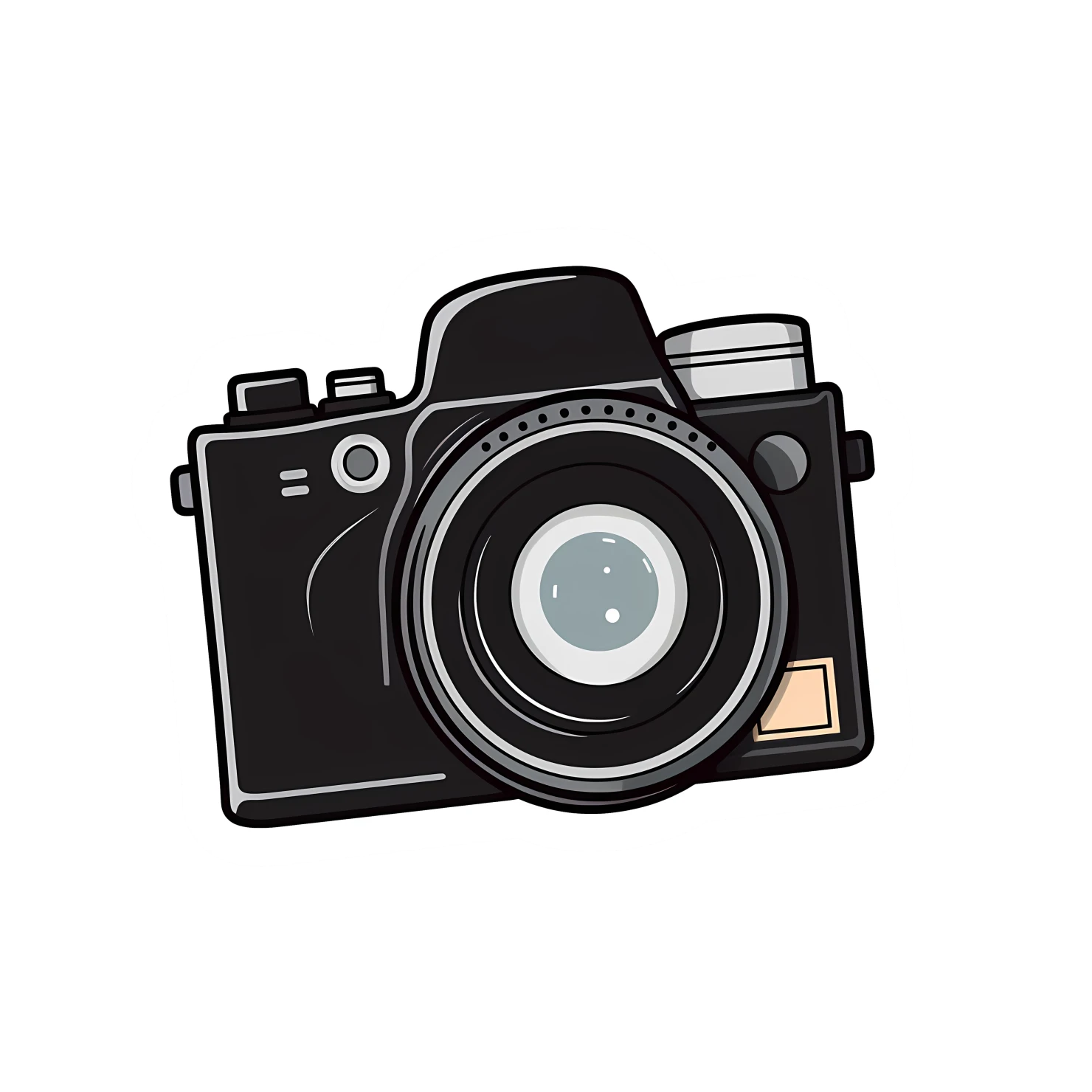 Kawaii camera sticker isolated on transparent background #24257