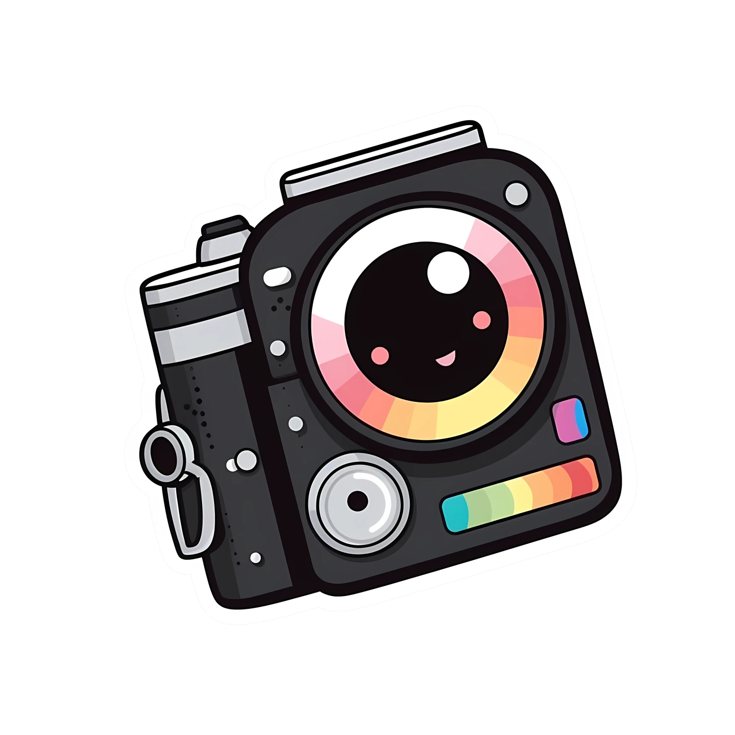 Kawaii camera sticker isolated on transparent background #24258