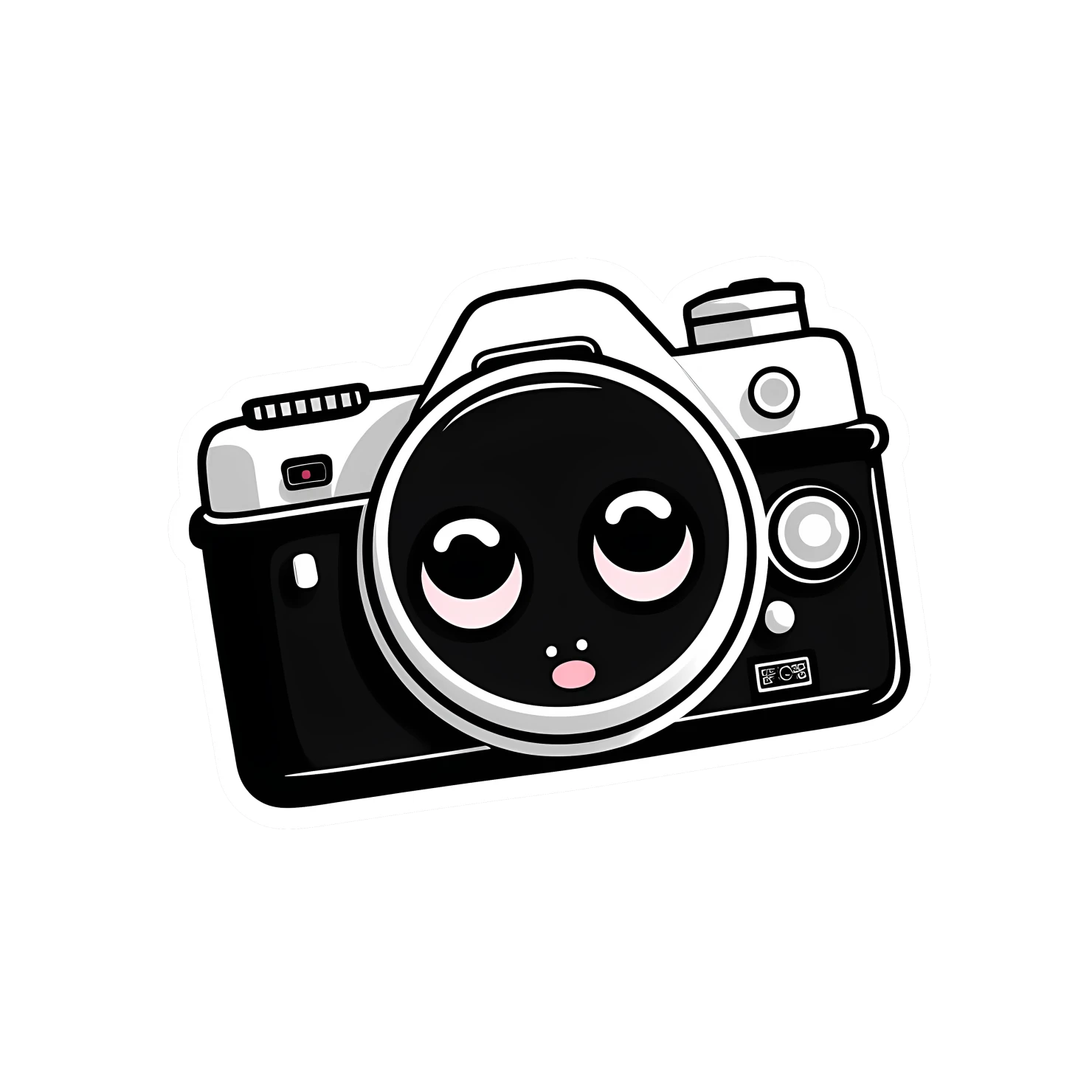 Kawaii camera sticker isolated on transparent background #24259