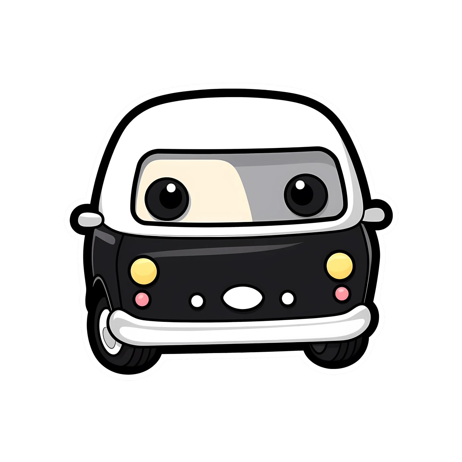 Kawaii car sticker isolated on transparent background #24261