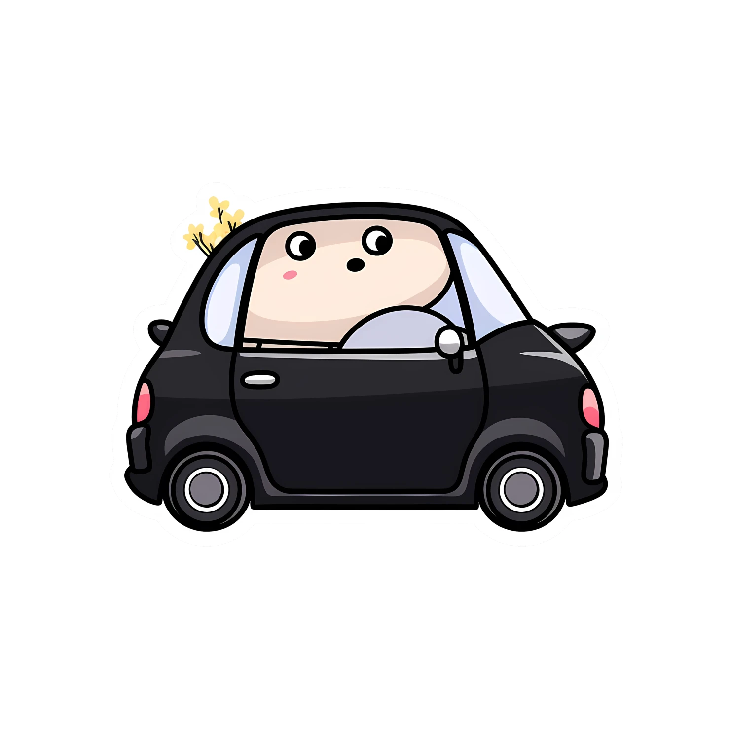Kawaii car sticker isolated on transparent background #24271