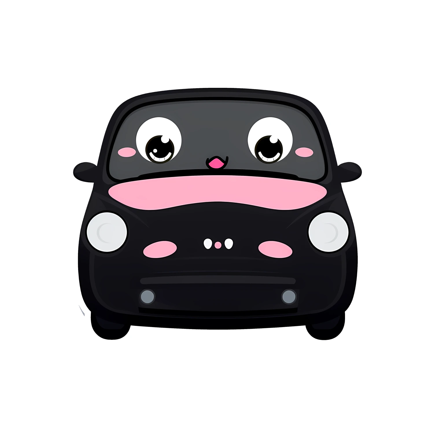 Kawaii car sticker isolated on transparent background #24274