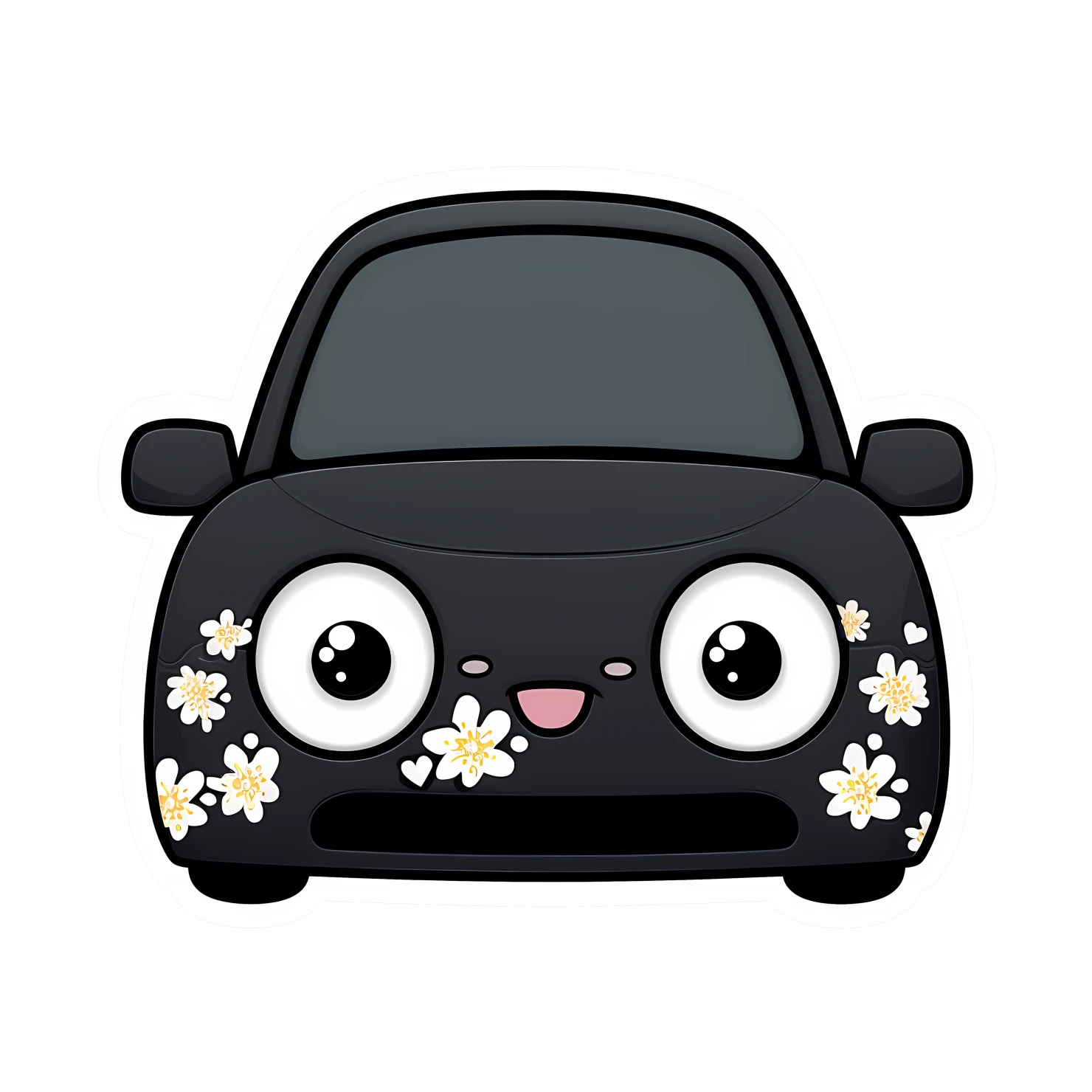 Kawaii car sticker isolated on transparent background #24276