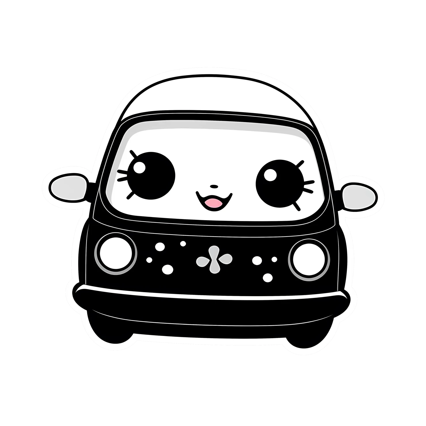 Kawaii car sticker isolated on transparent background #24279