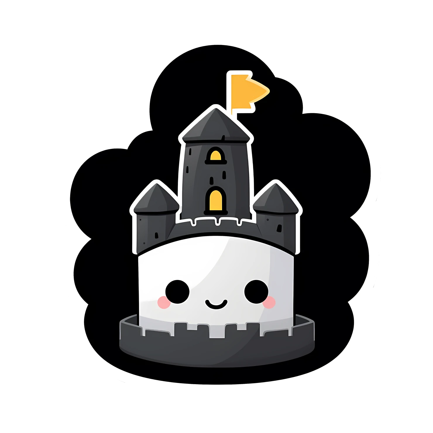 Kawaii castle sticker isolated on transparent background #24285
