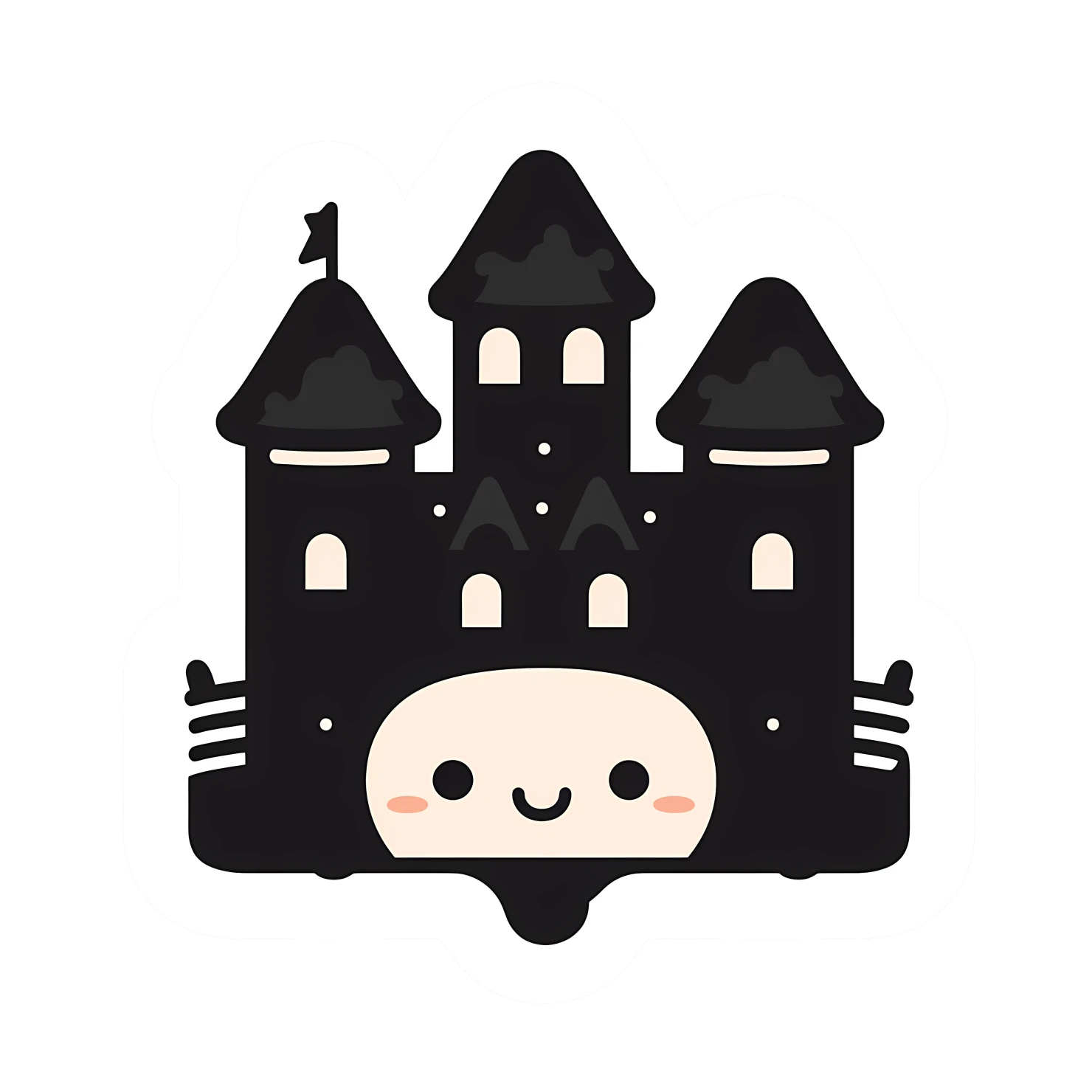 Kawaii castle sticker isolated on transparent background #24287