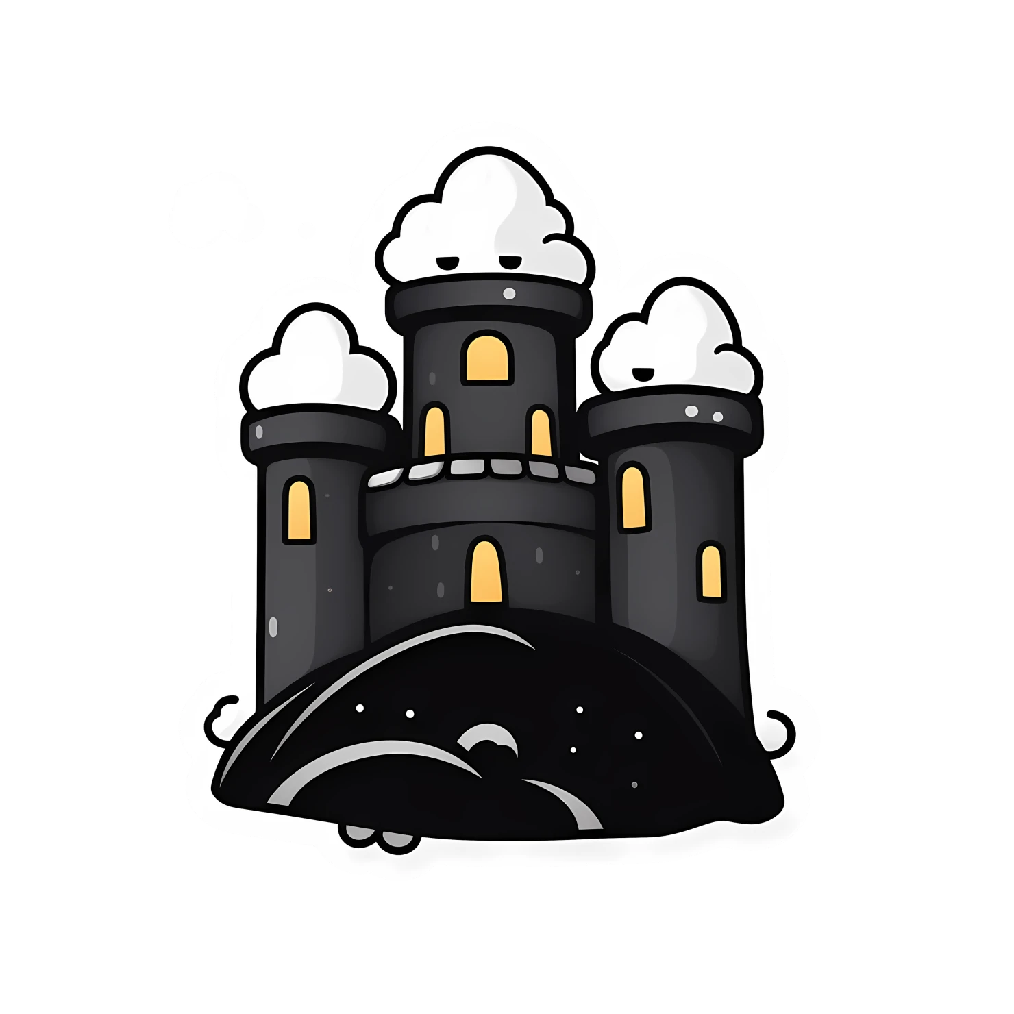 Kawaii castle sticker isolated on transparent background #24299