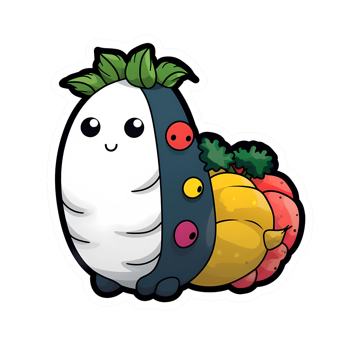Kawaii caterpillar sticker isolated on transparent background #24300