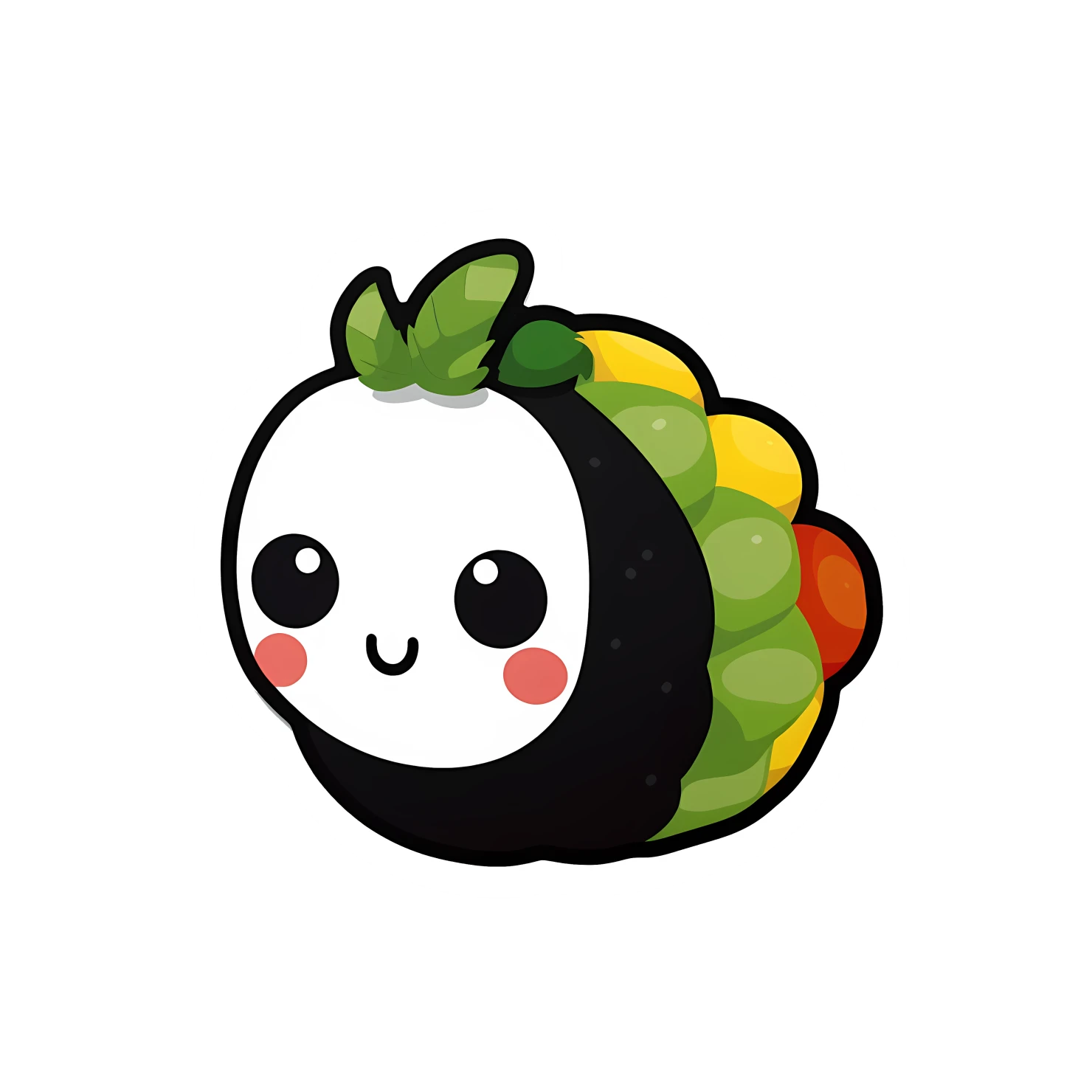 Kawaii caterpillar sticker isolated on transparent background #24302