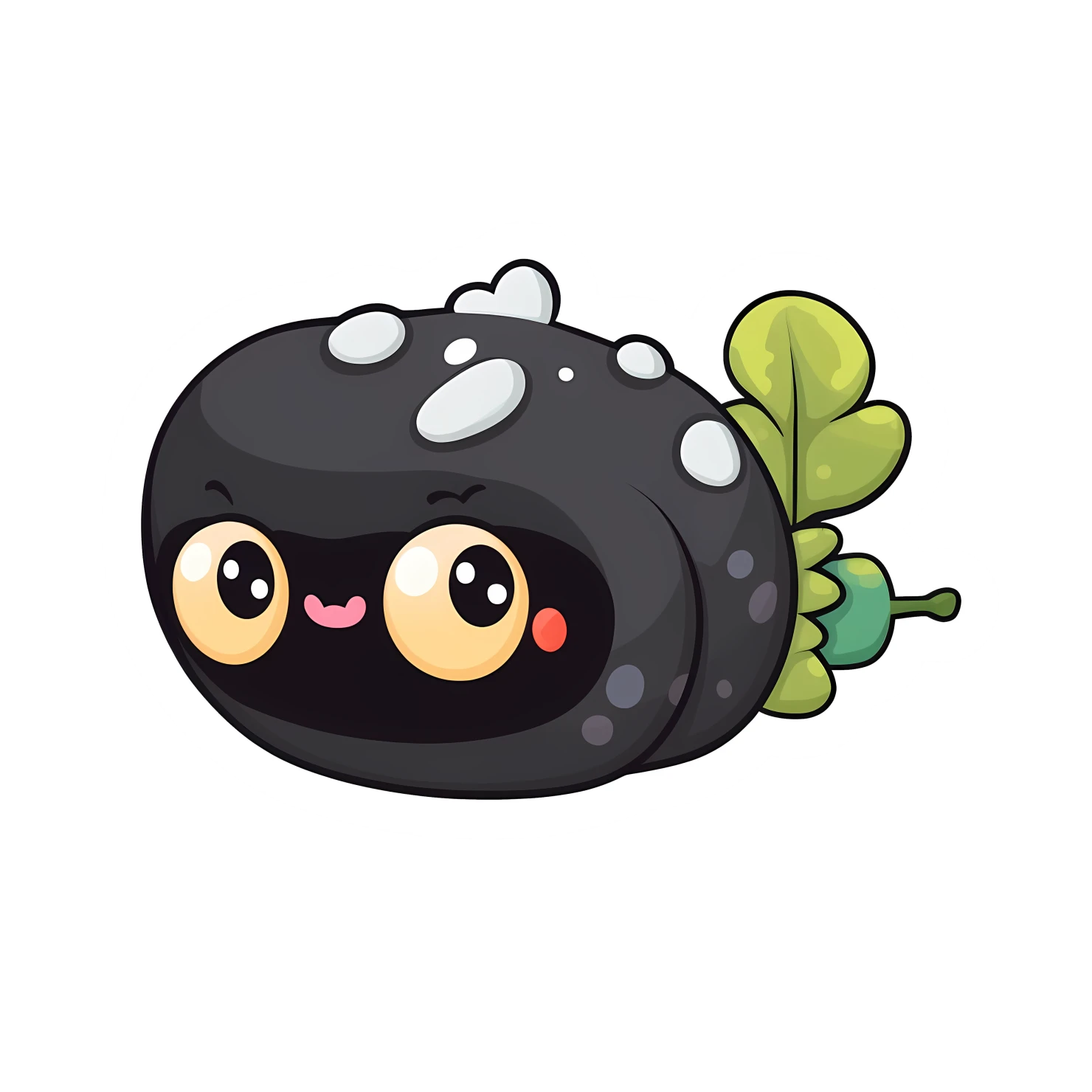 Kawaii caterpillar sticker isolated on transparent background #24303