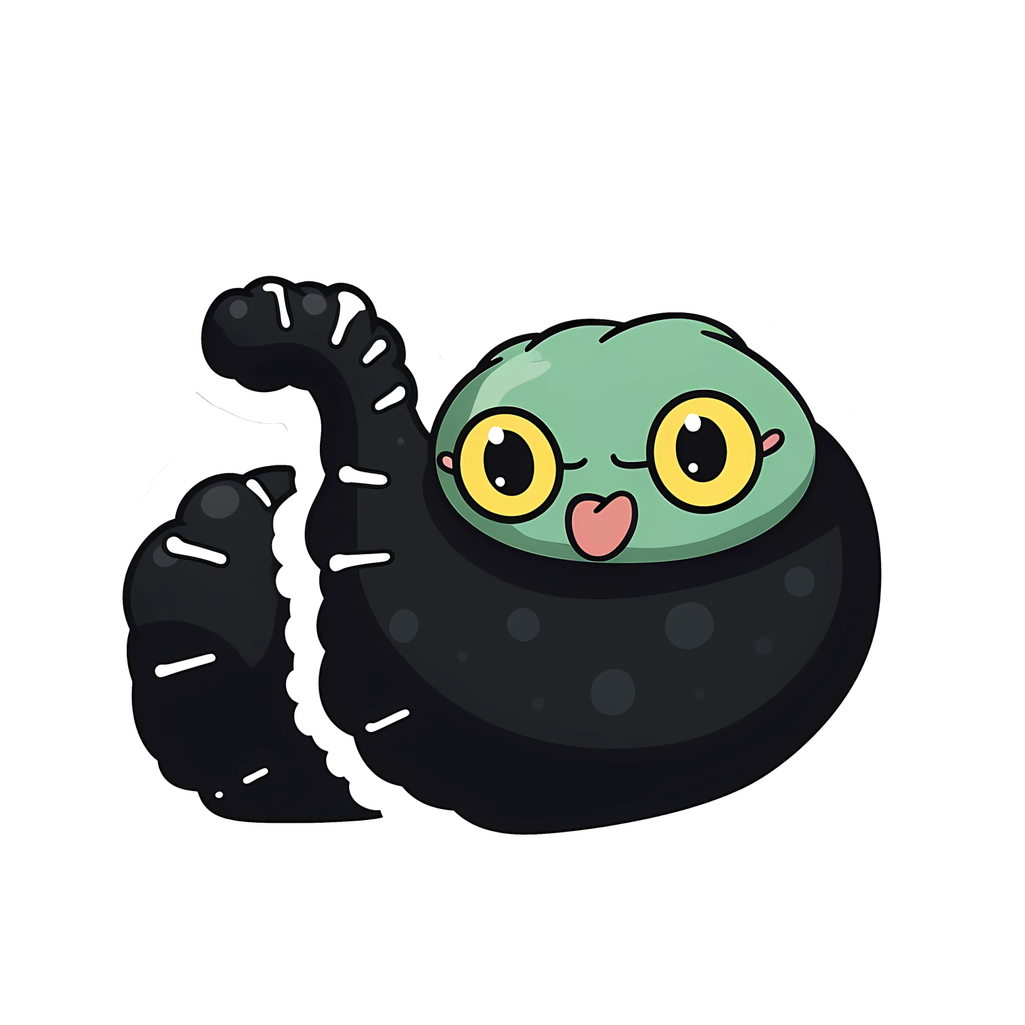 Kawaii caterpillar sticker isolated on transparent background #24304
