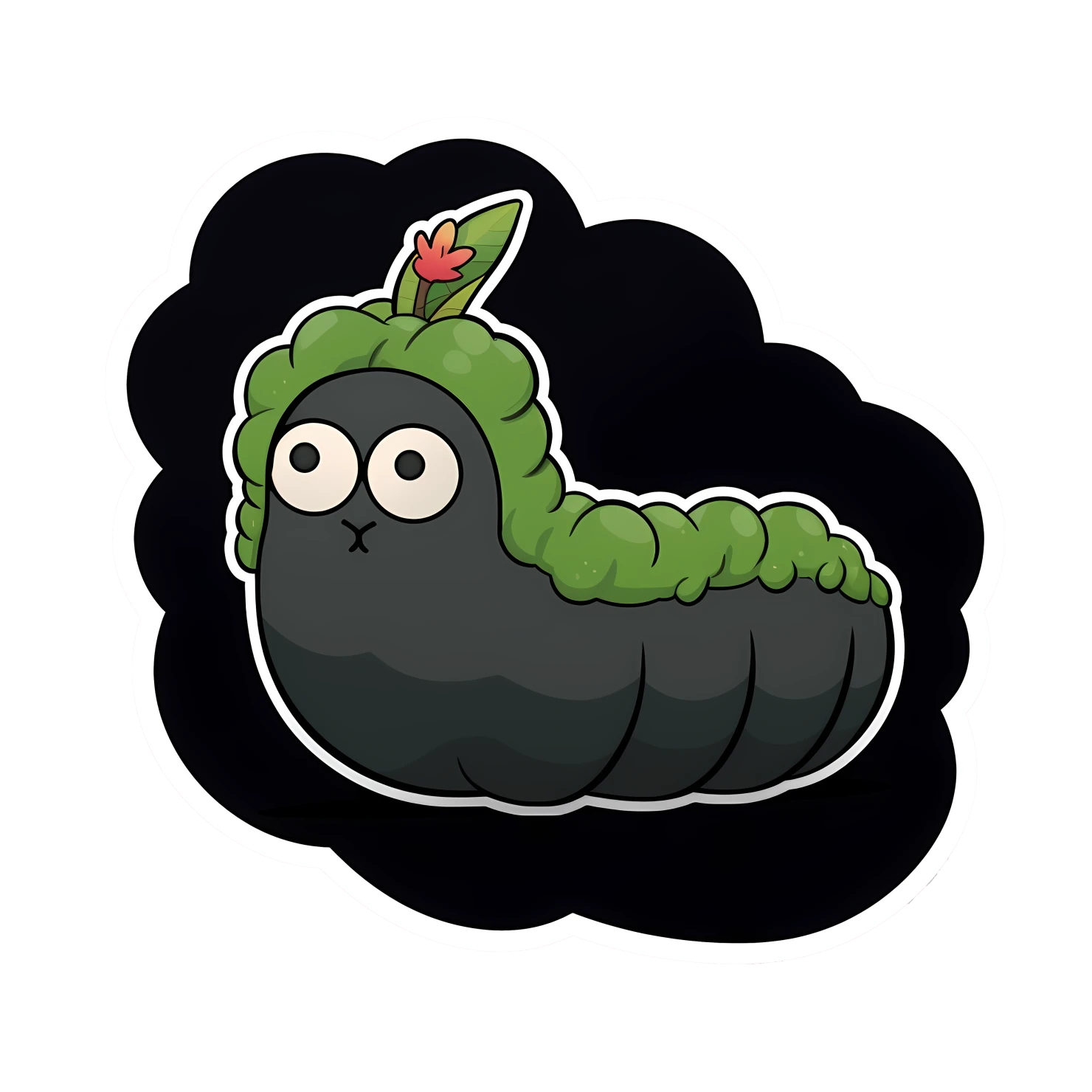 Kawaii caterpillar sticker isolated on transparent background #24306