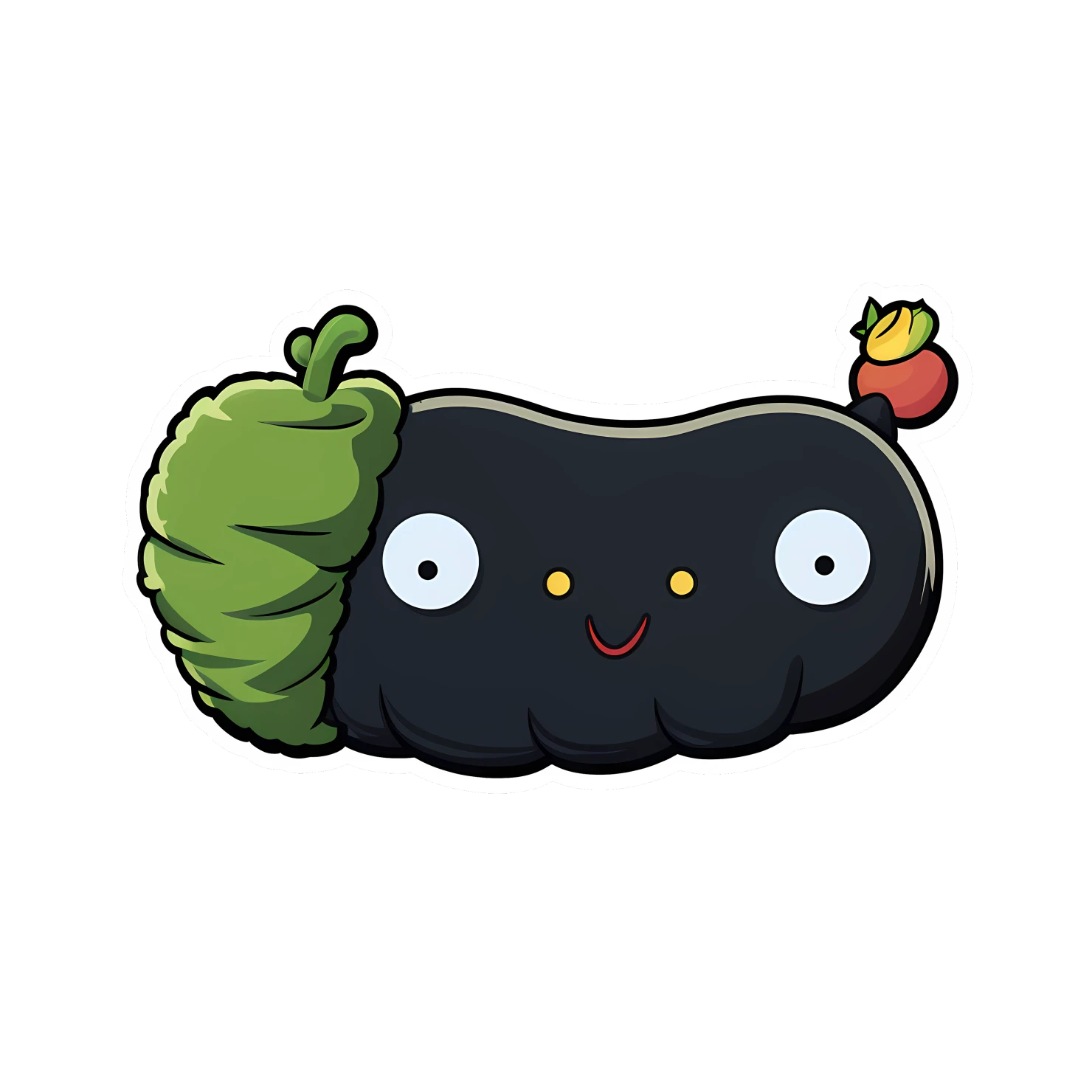 Kawaii caterpillar sticker isolated on transparent background #24309