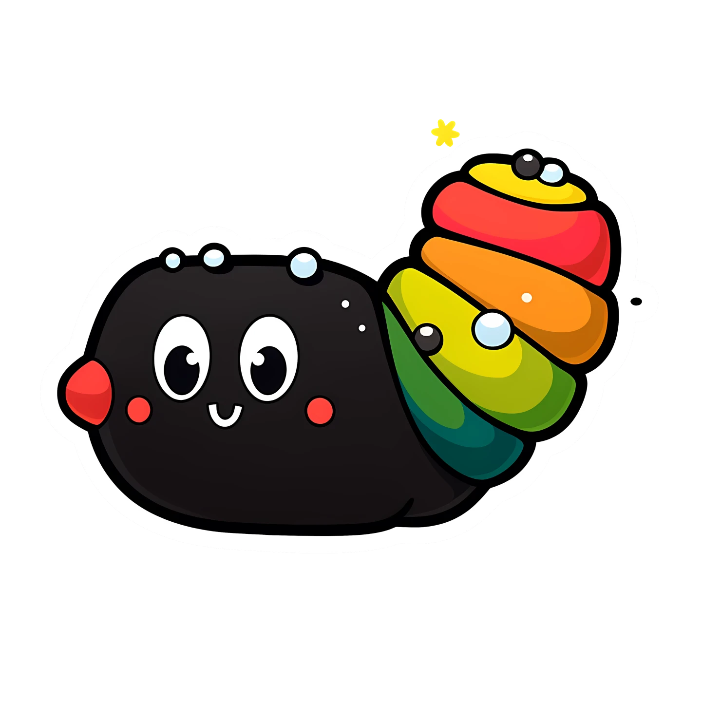Kawaii caterpillar sticker isolated on transparent background #24311
