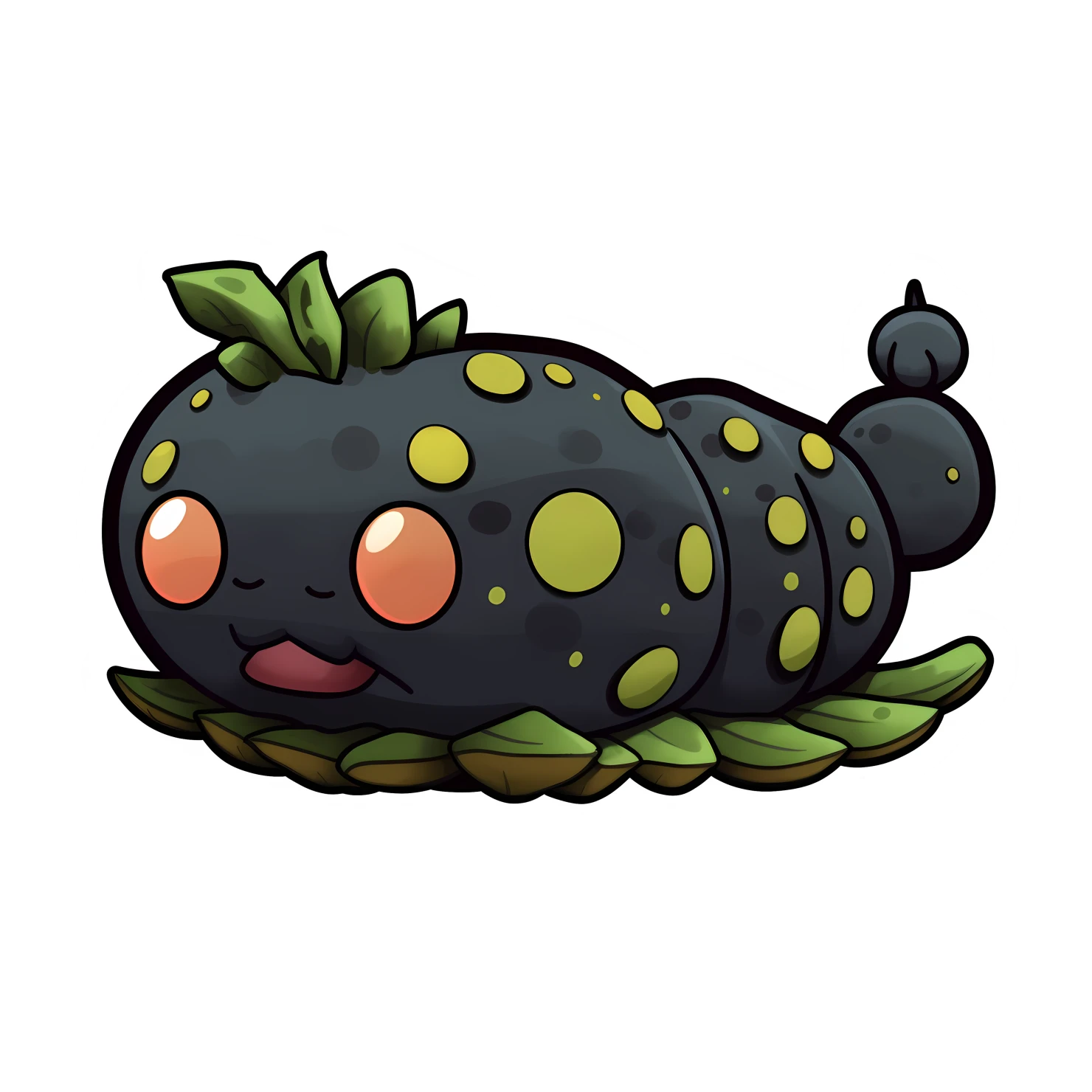 Kawaii caterpillar sticker isolated on transparent background #24316