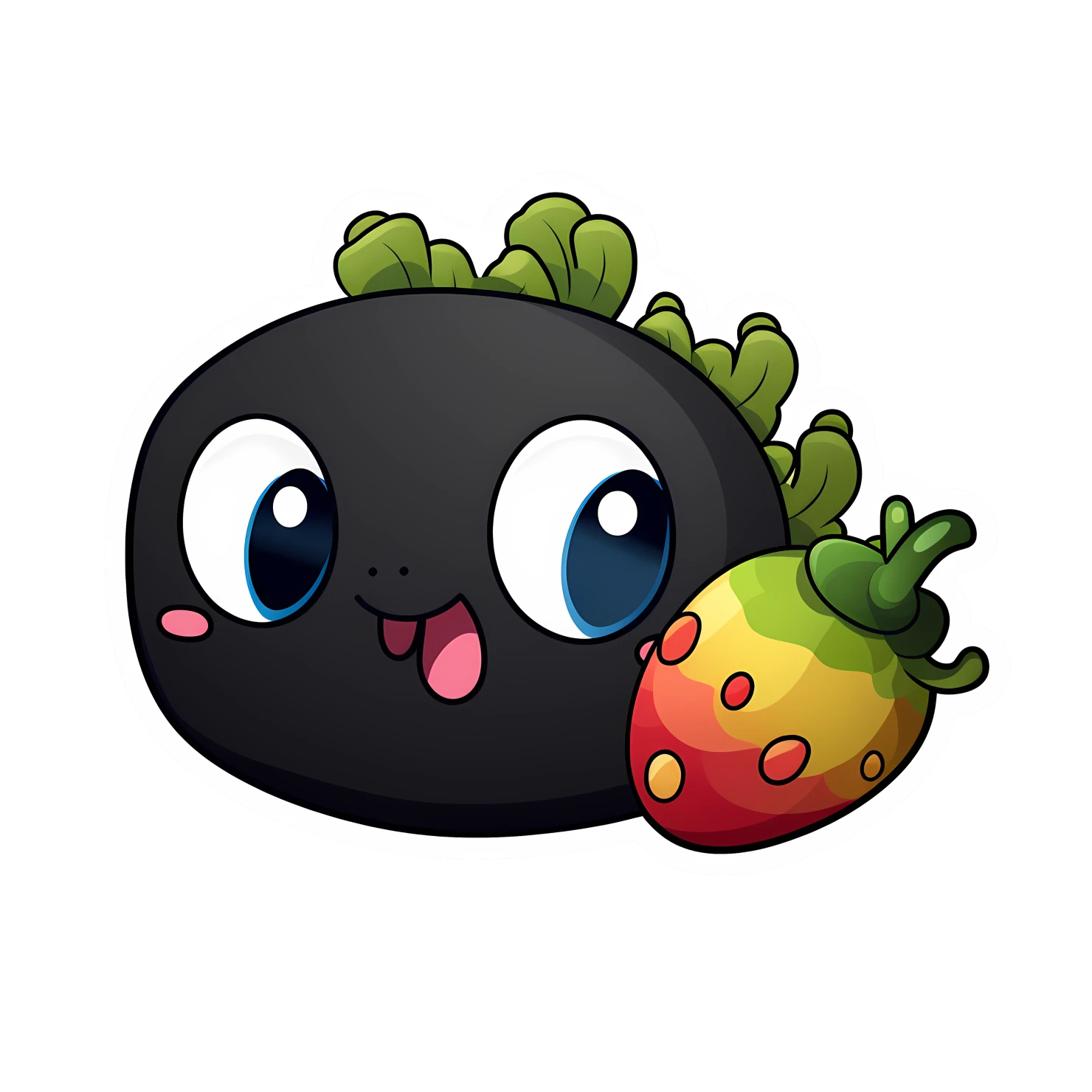 Kawaii caterpillar sticker isolated on transparent background #24319