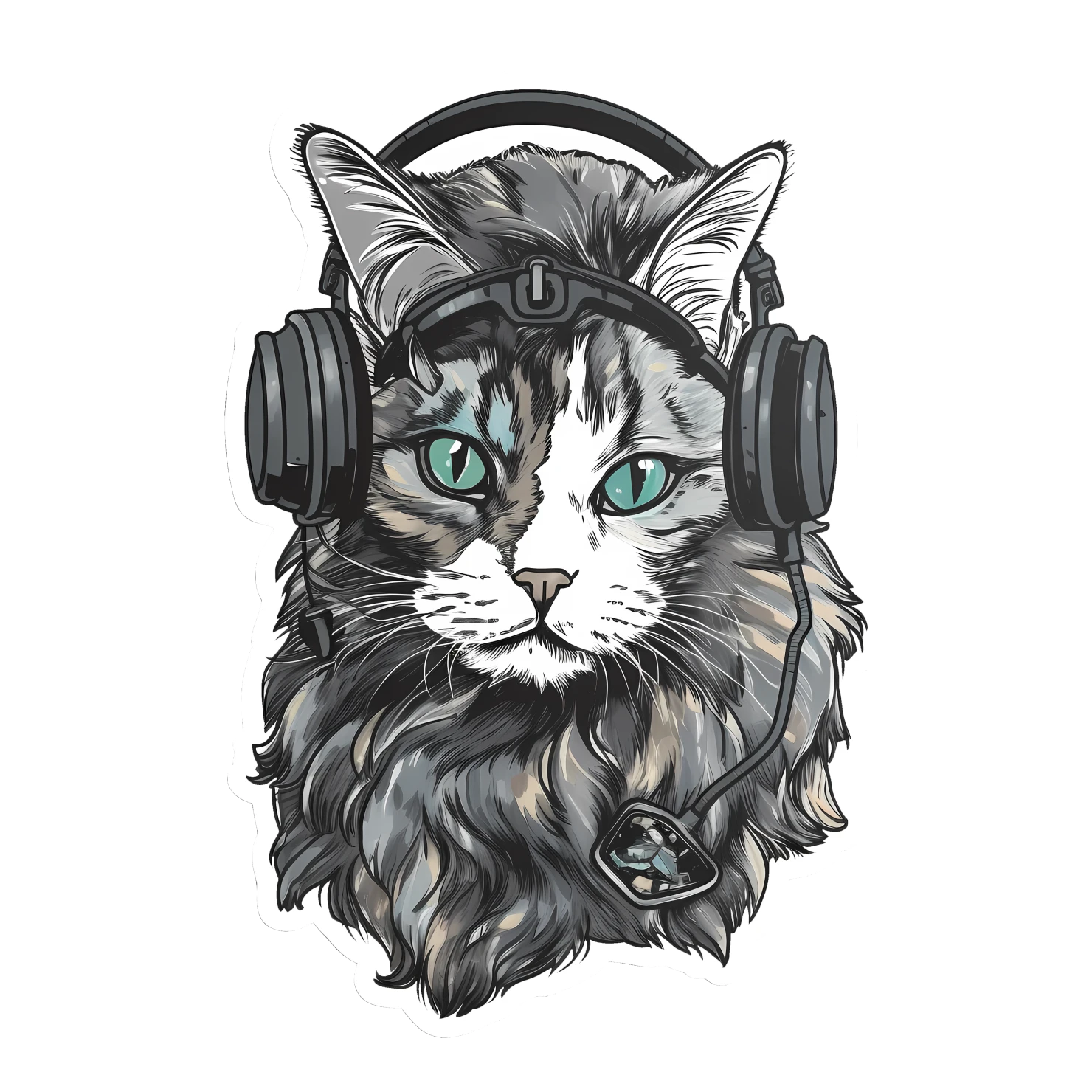Kawaii cyberpunk sticker isolated on transparent background #24320