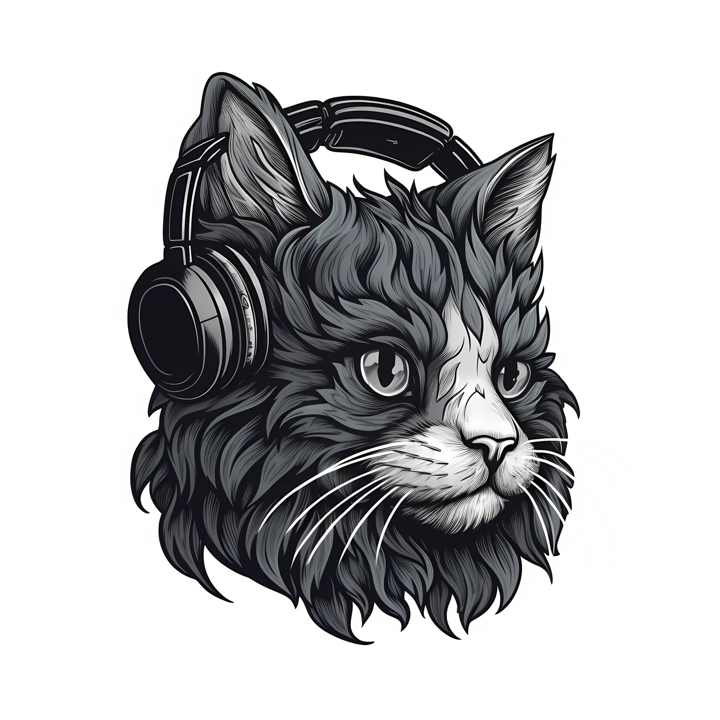 Kawaii cyberpunk sticker isolated on transparent background #24322
