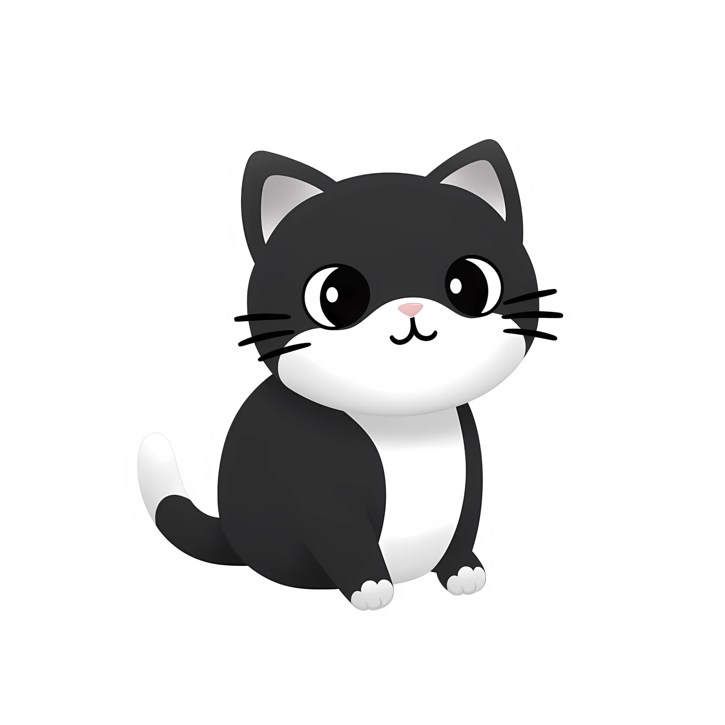 Kawaii cat sticker isolated on transparent background #24327