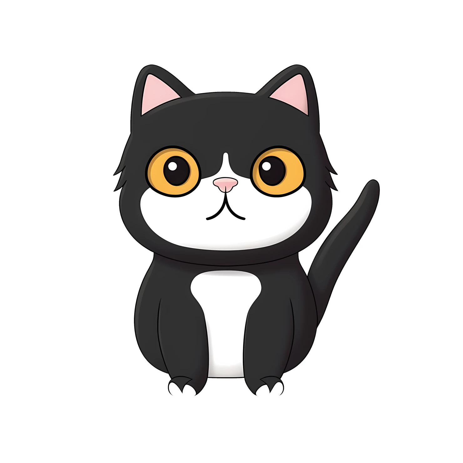 Kawaii cat sticker isolated on transparent background #24331