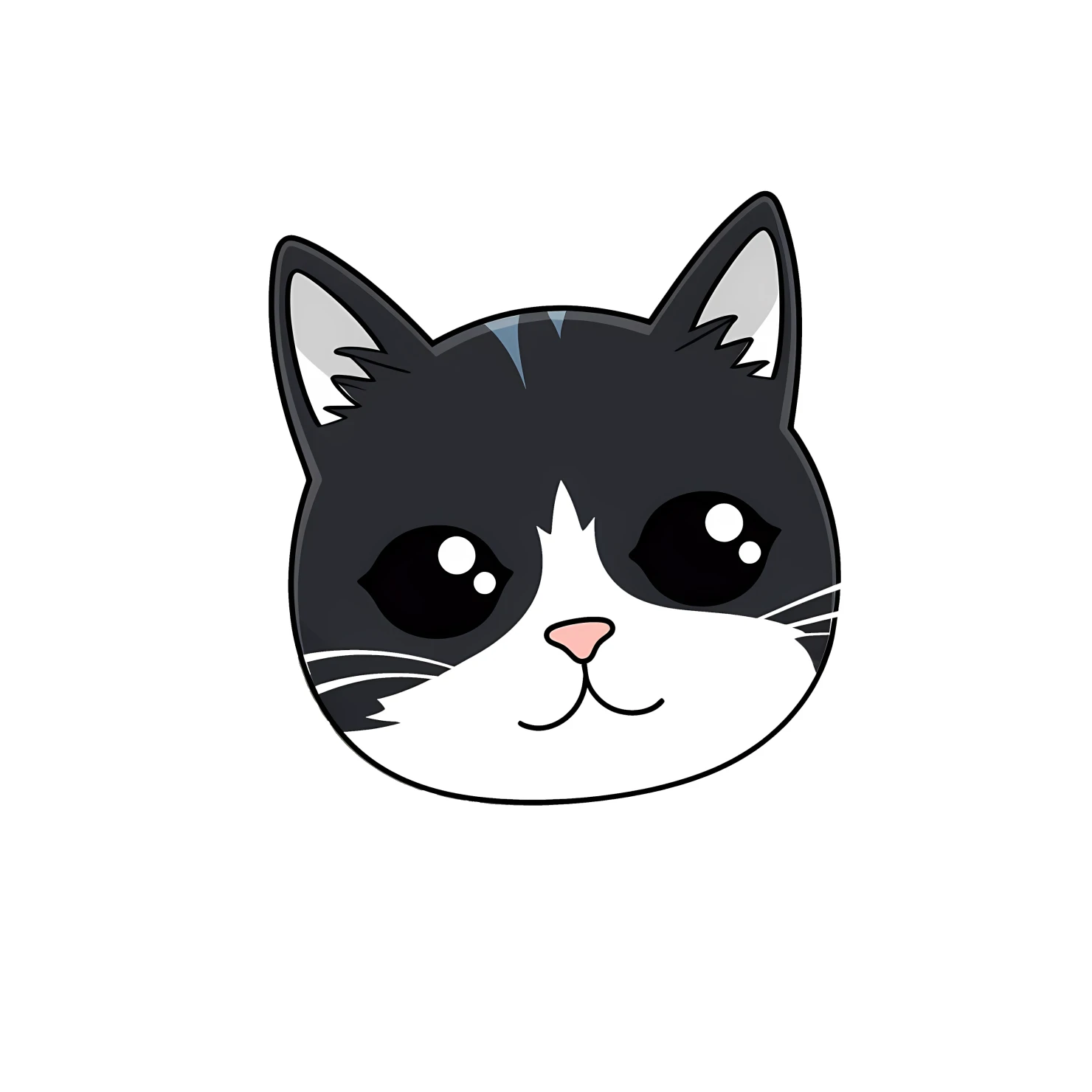 Kawaii cat sticker isolated on transparent background #24332