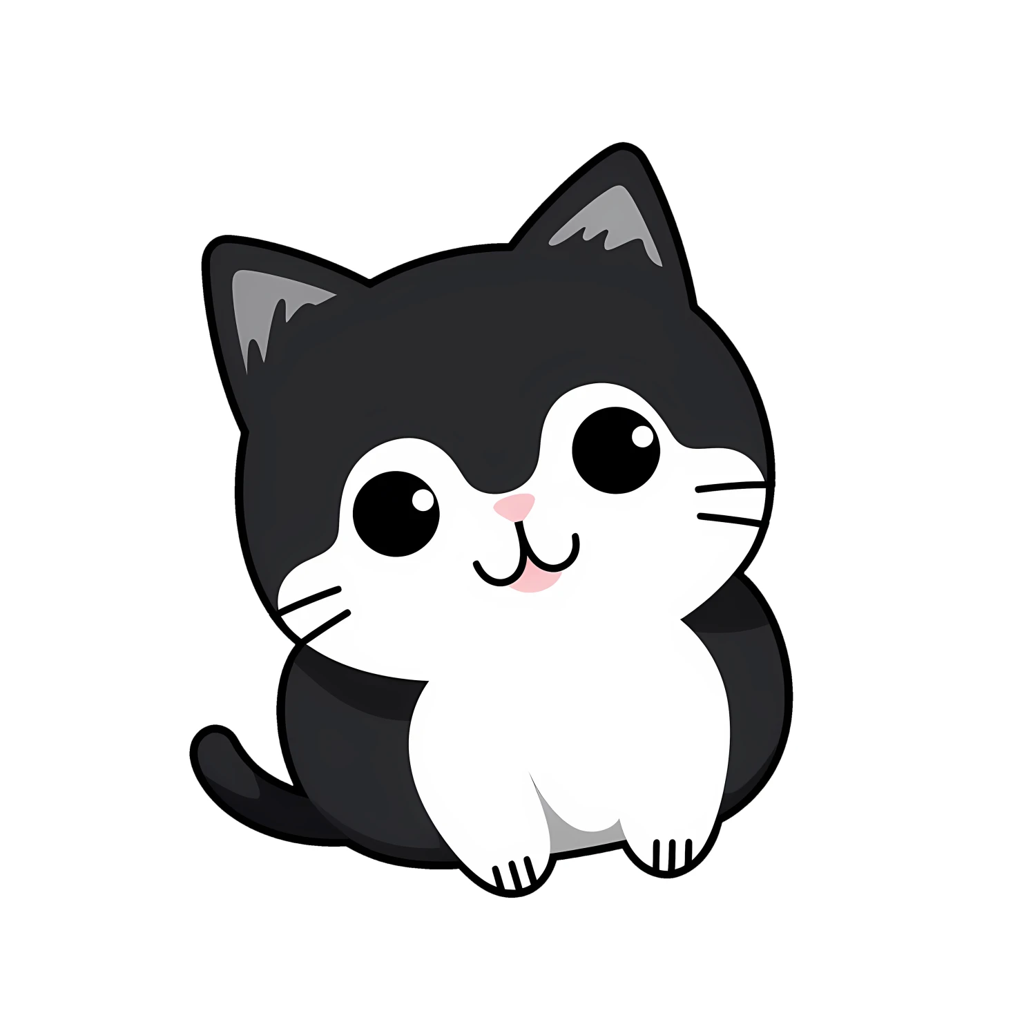 Kawaii cat sticker isolated on transparent background #24333