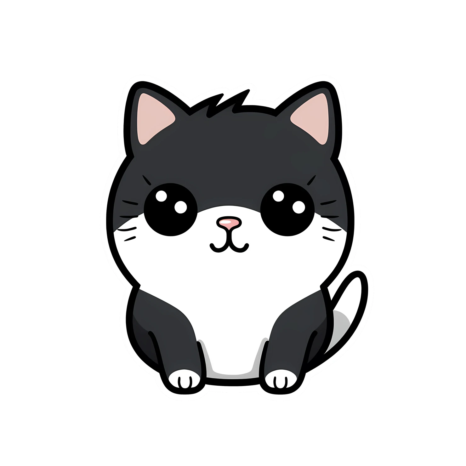 Kawaii cat sticker isolated on transparent background #24334