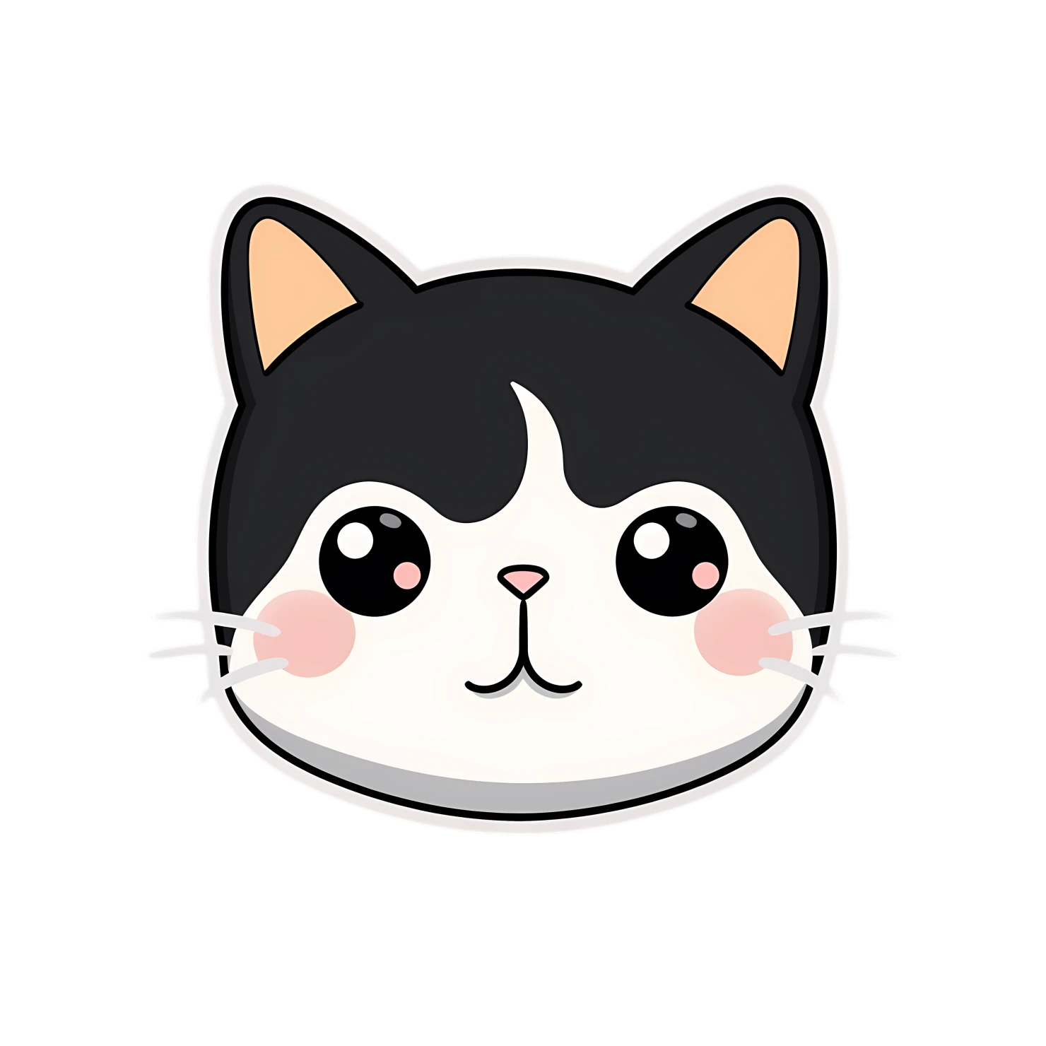 Kawaii cat sticker isolated on transparent background #24336